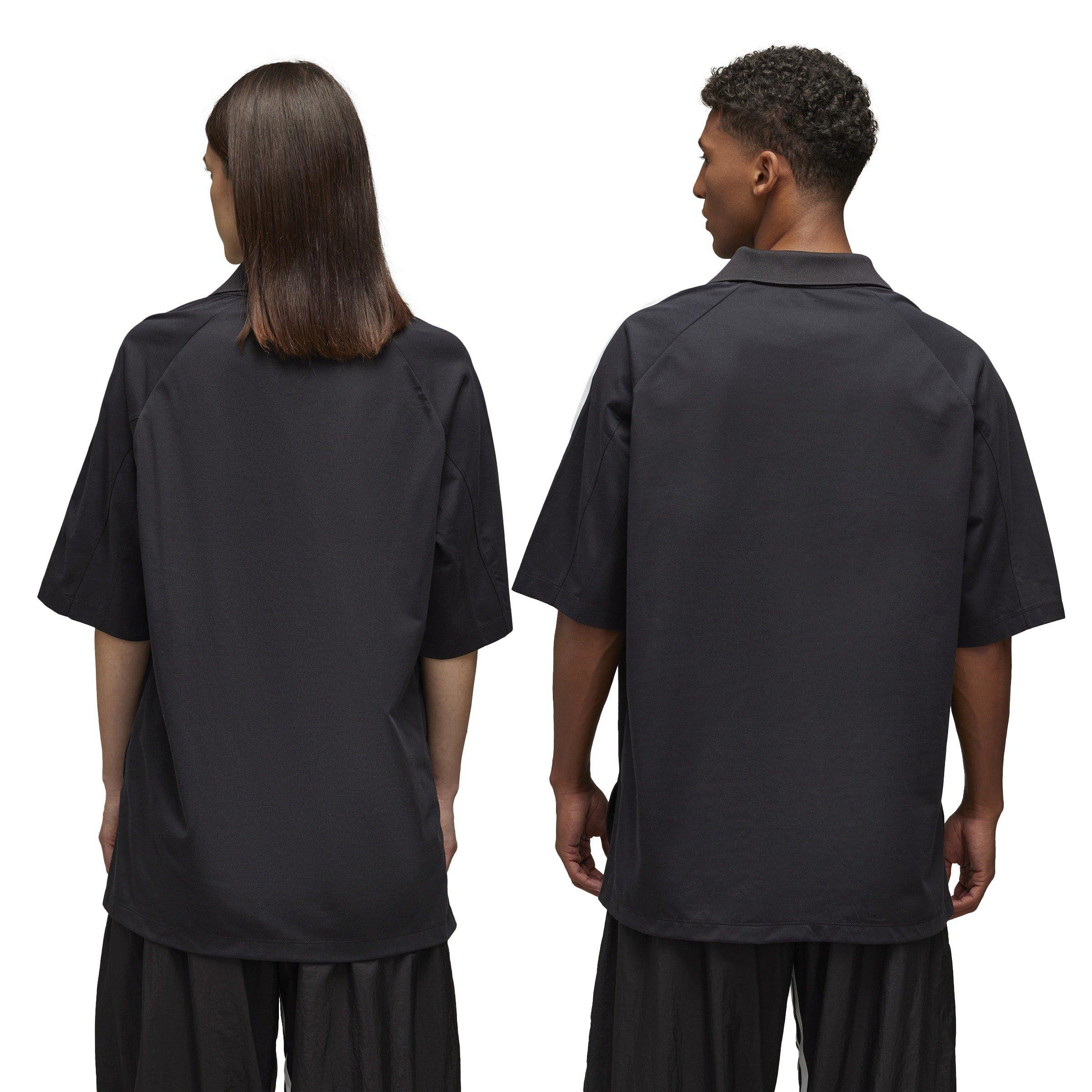 Black - Y3 - Men's 3-Stripe Short-Sleeve Polo Shirt - 2