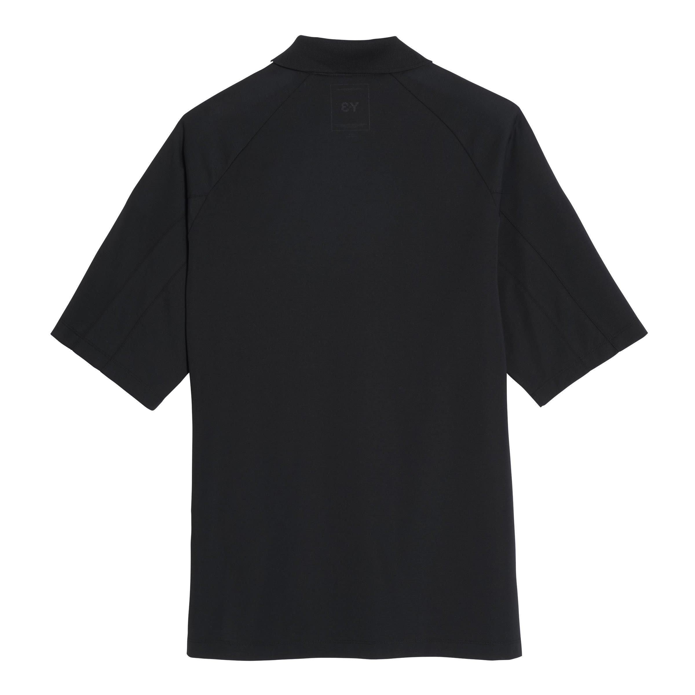 Black - Y3 - Men's 3-Stripe Short-Sleeve Polo Shirt - 11