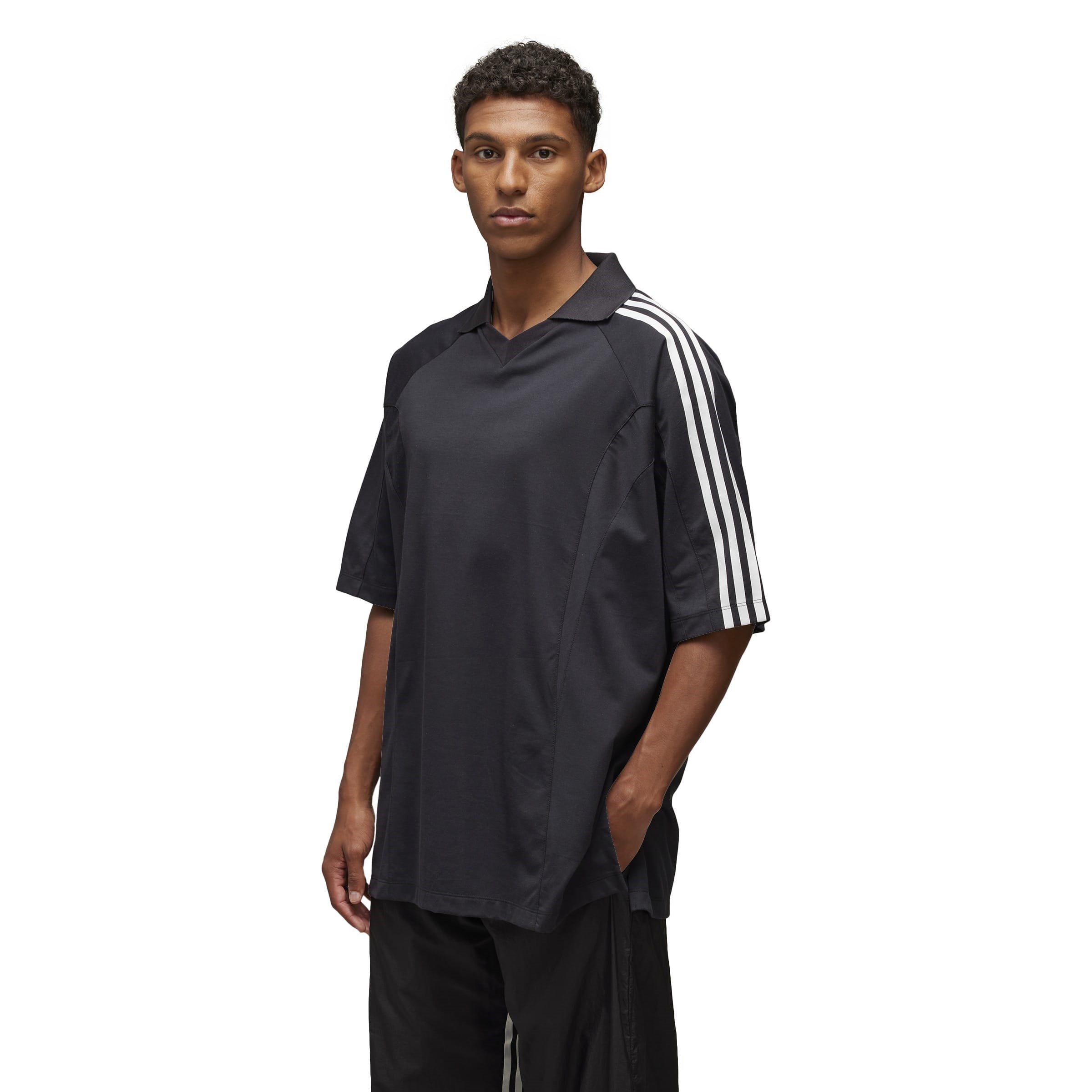 Black - Y3 - Men's 3-Stripe Short-Sleeve Polo Shirt - 3