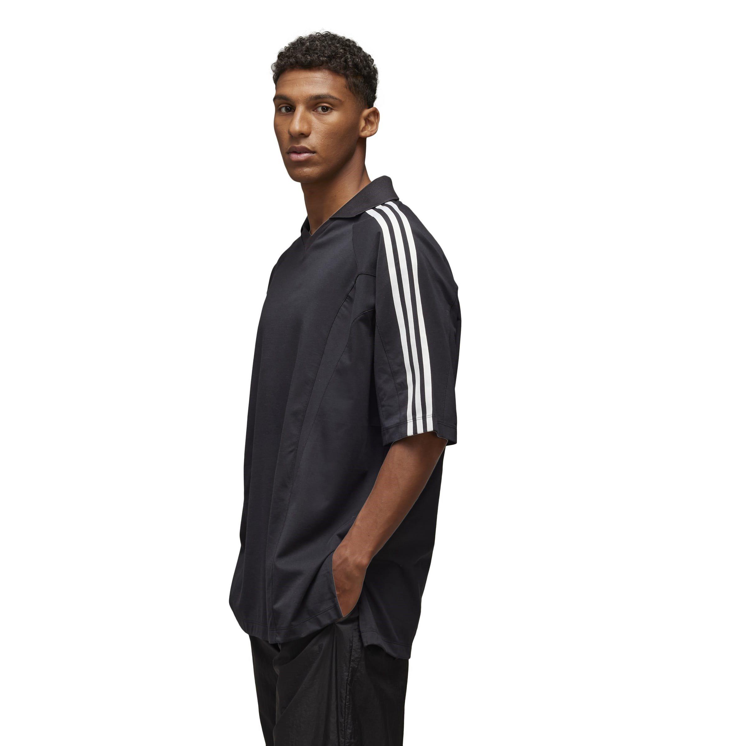 Black - Y3 - Men's 3-Stripe Short-Sleeve Polo Shirt - 6