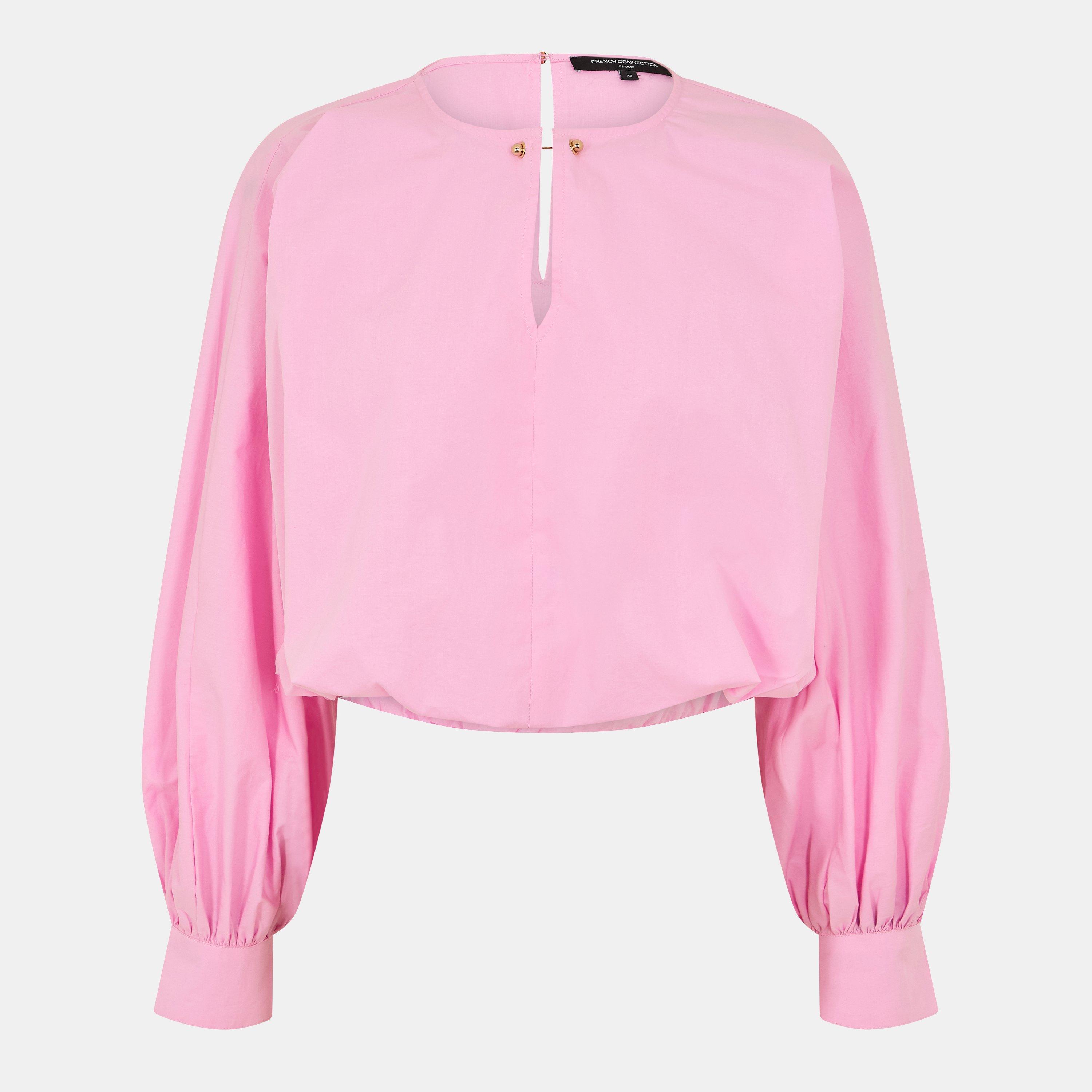 French Connection Women's Cambria Long Sleeve Blouse - Bubblegum Pink - 14 (L)