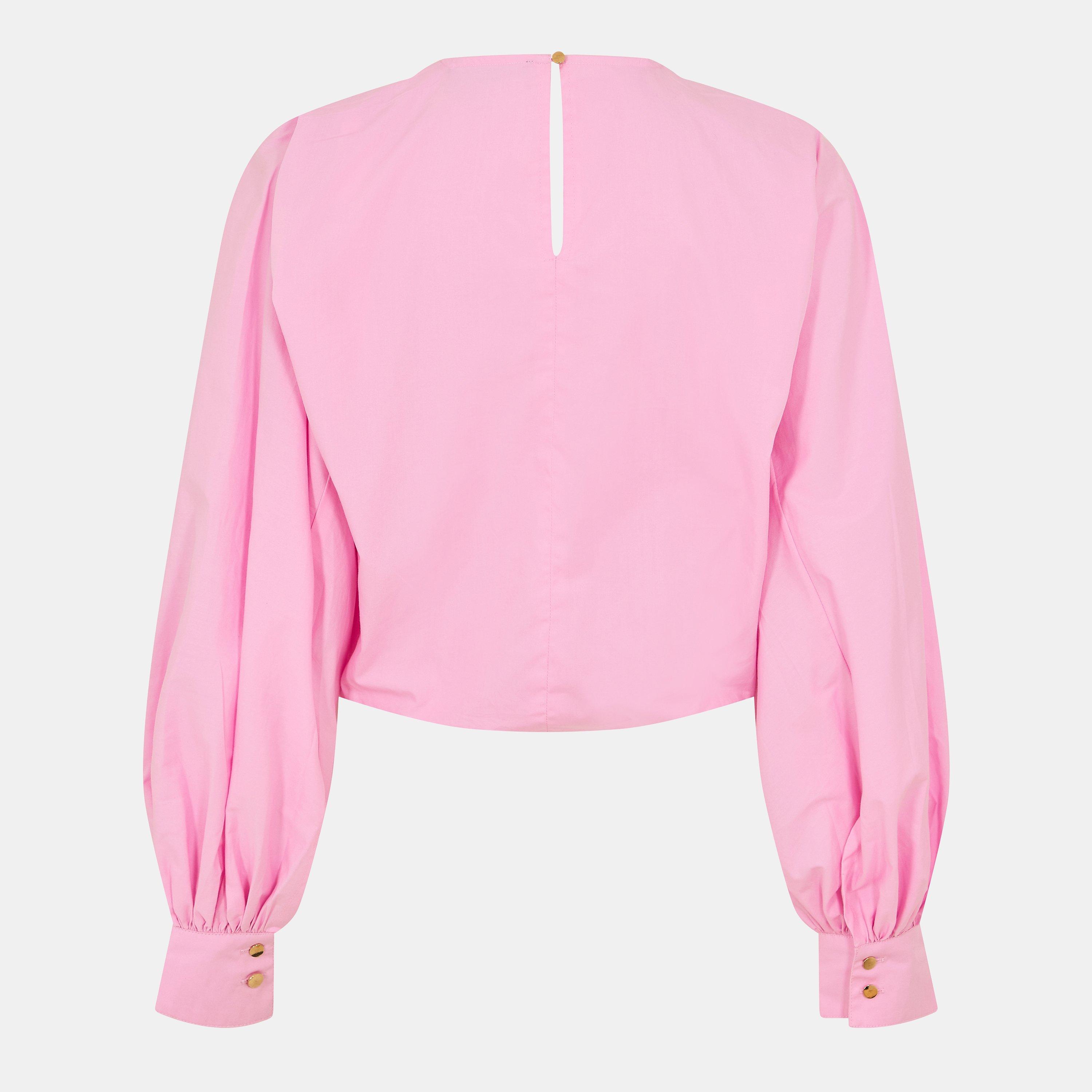 Bubblegum Pink - French Connection - Women's Cambria Long-Sleeve Blouse - 2