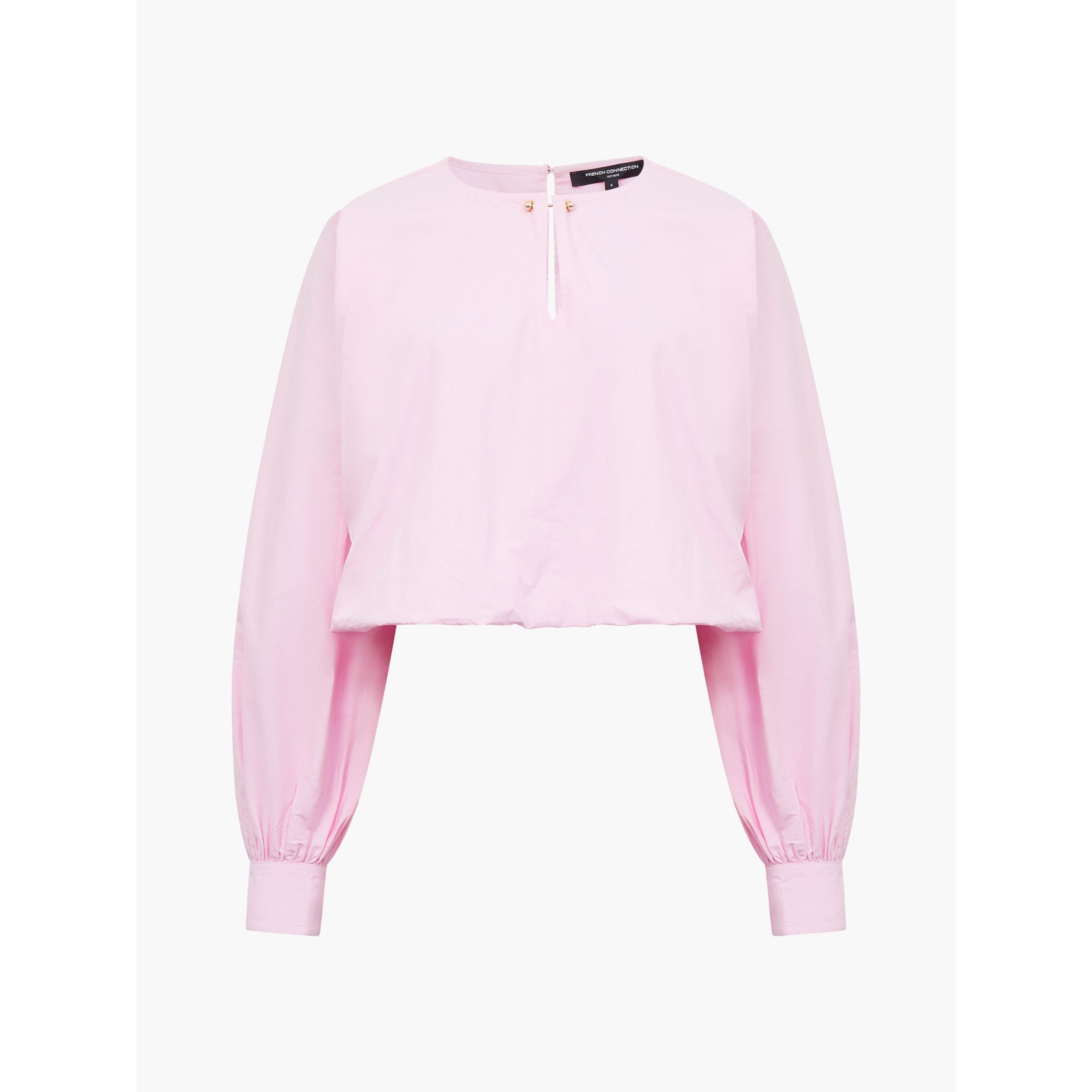 Bubblegum Pink - French Connection - Women's Cambria Long-Sleeve Blouse - 4