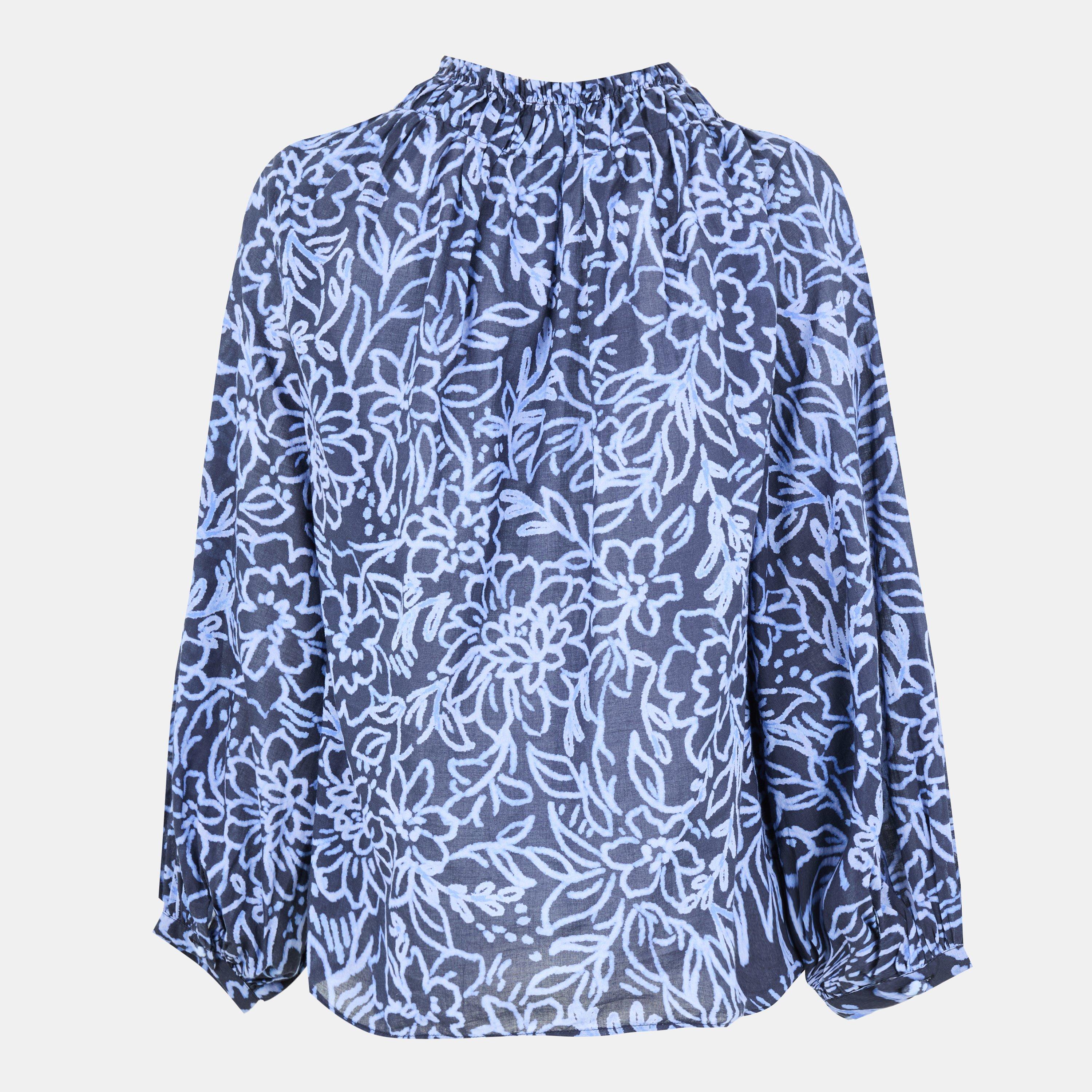 Navy Multi - French Connection - Women's Anna Long-Sleeve Blouse - 2