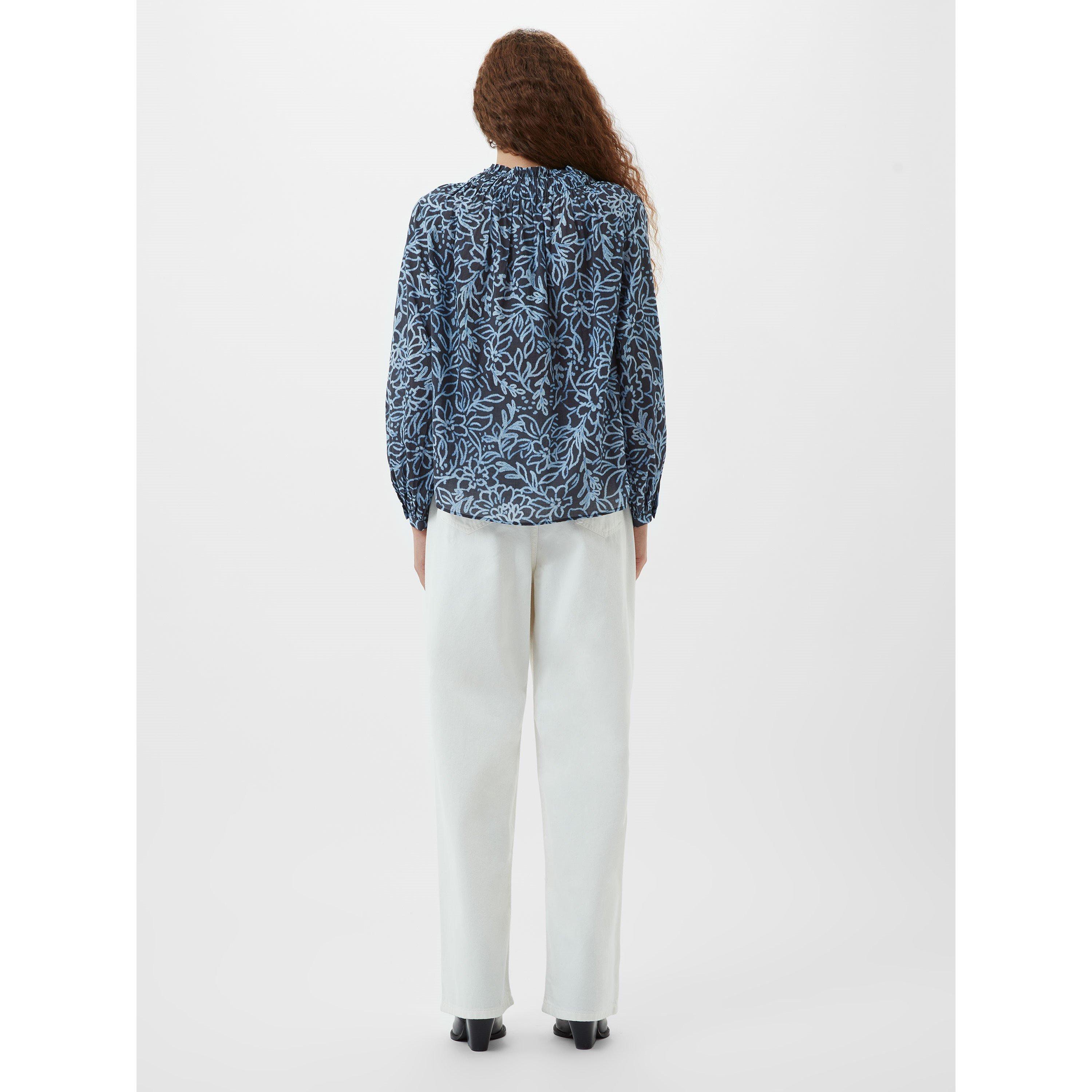 Navy Multi - French Connection - Women's Anna Long-Sleeve Blouse - 3