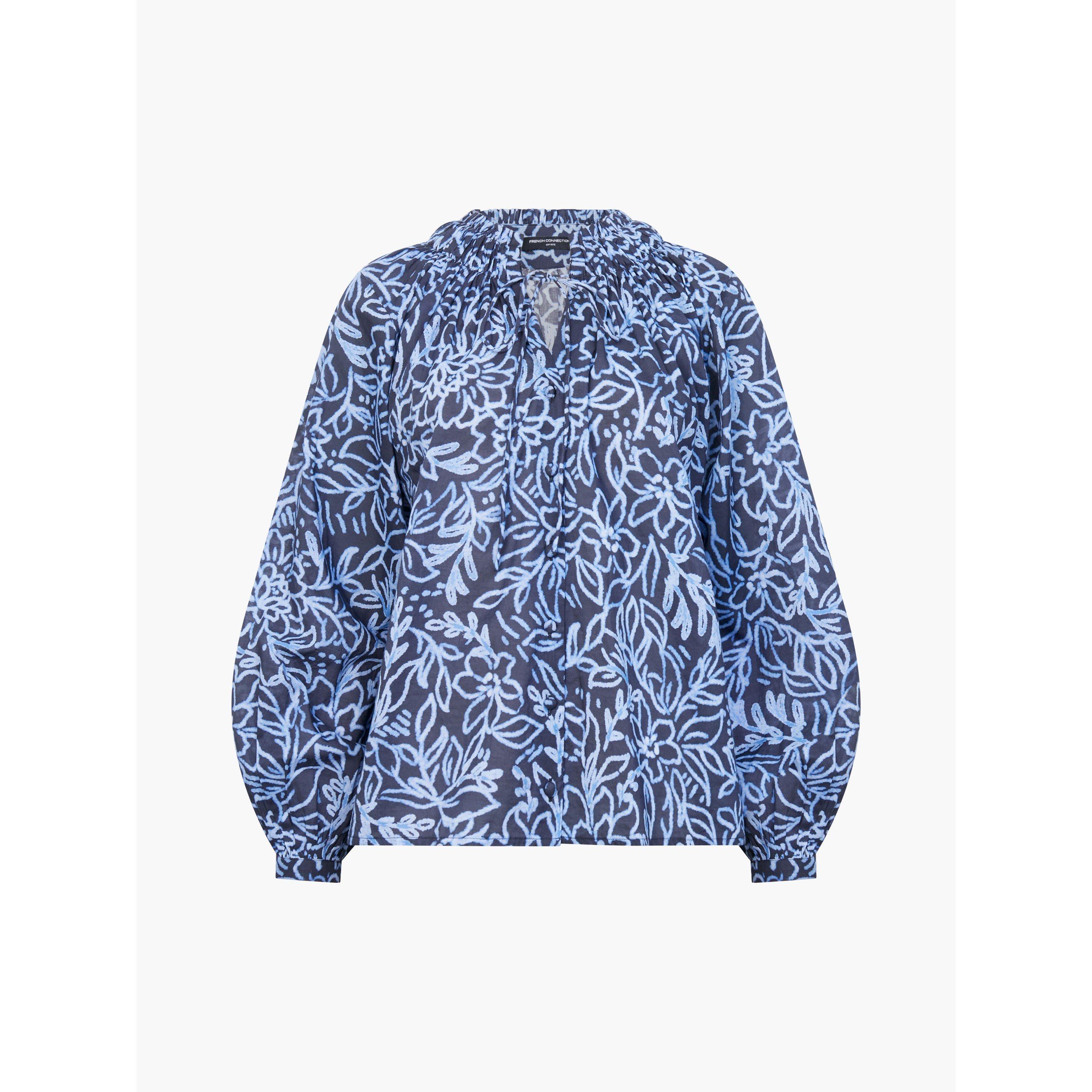 Navy Multi - French Connection - Women's Anna Long-Sleeve Blouse - 4