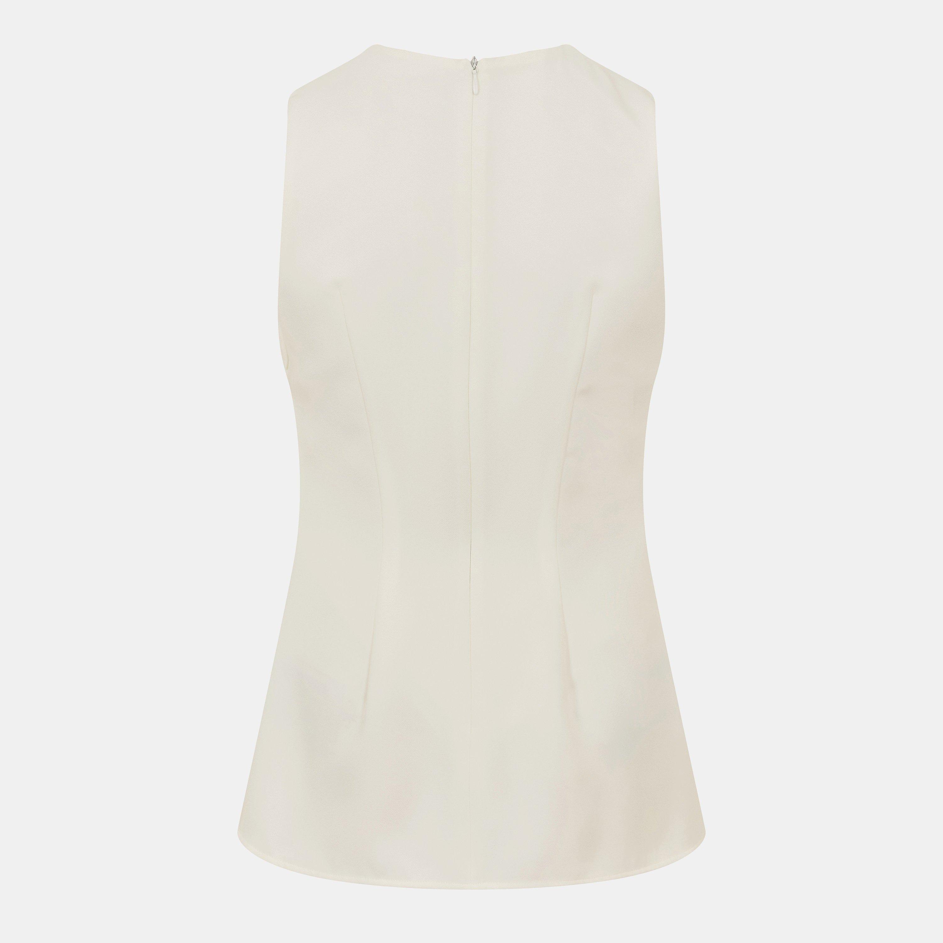 Summer White - French Connection - Women's Arlette V-Neck Short-Sleeve Blouse - 2