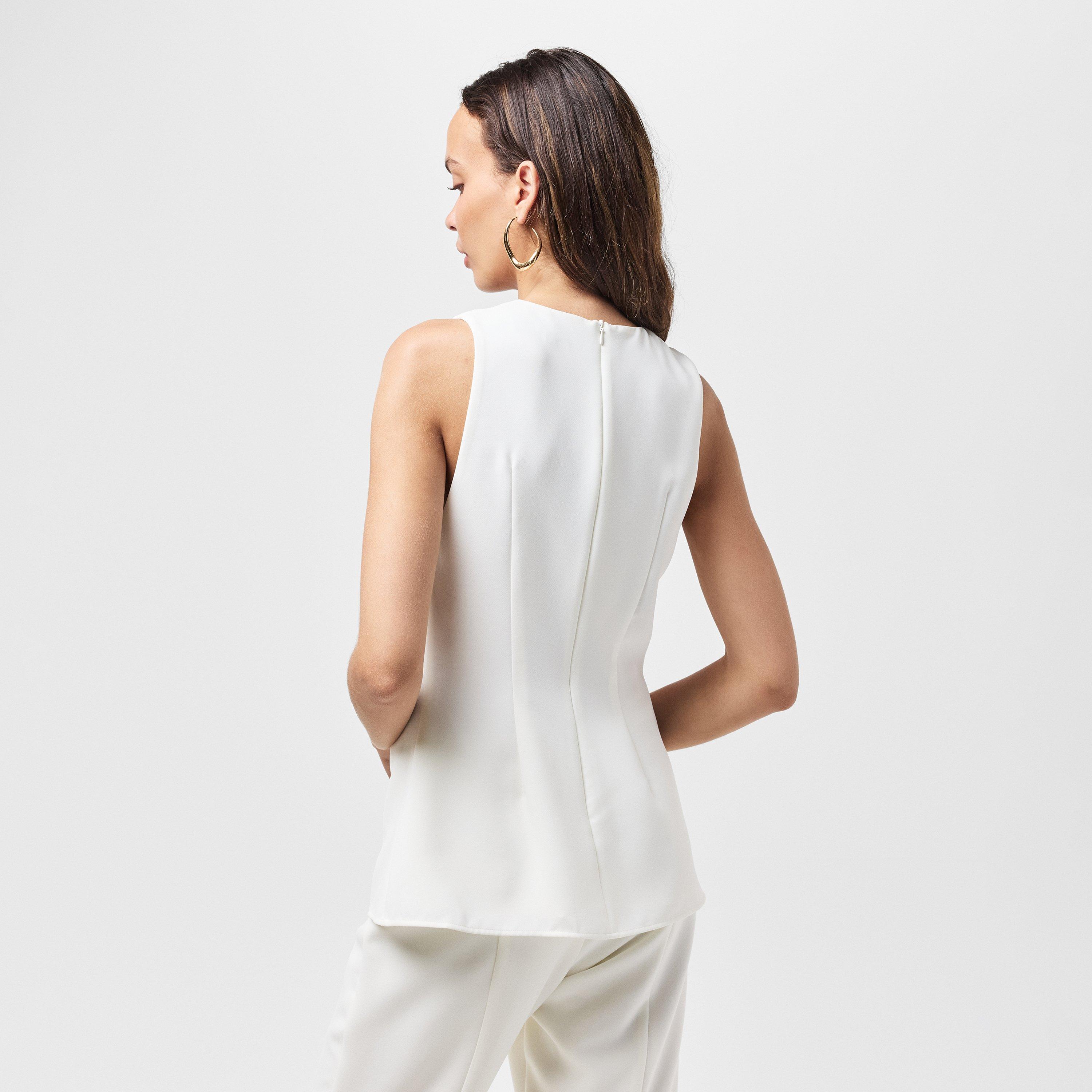 Summer White - French Connection - Women's Arlette V-Neck Short-Sleeve Blouse - 4