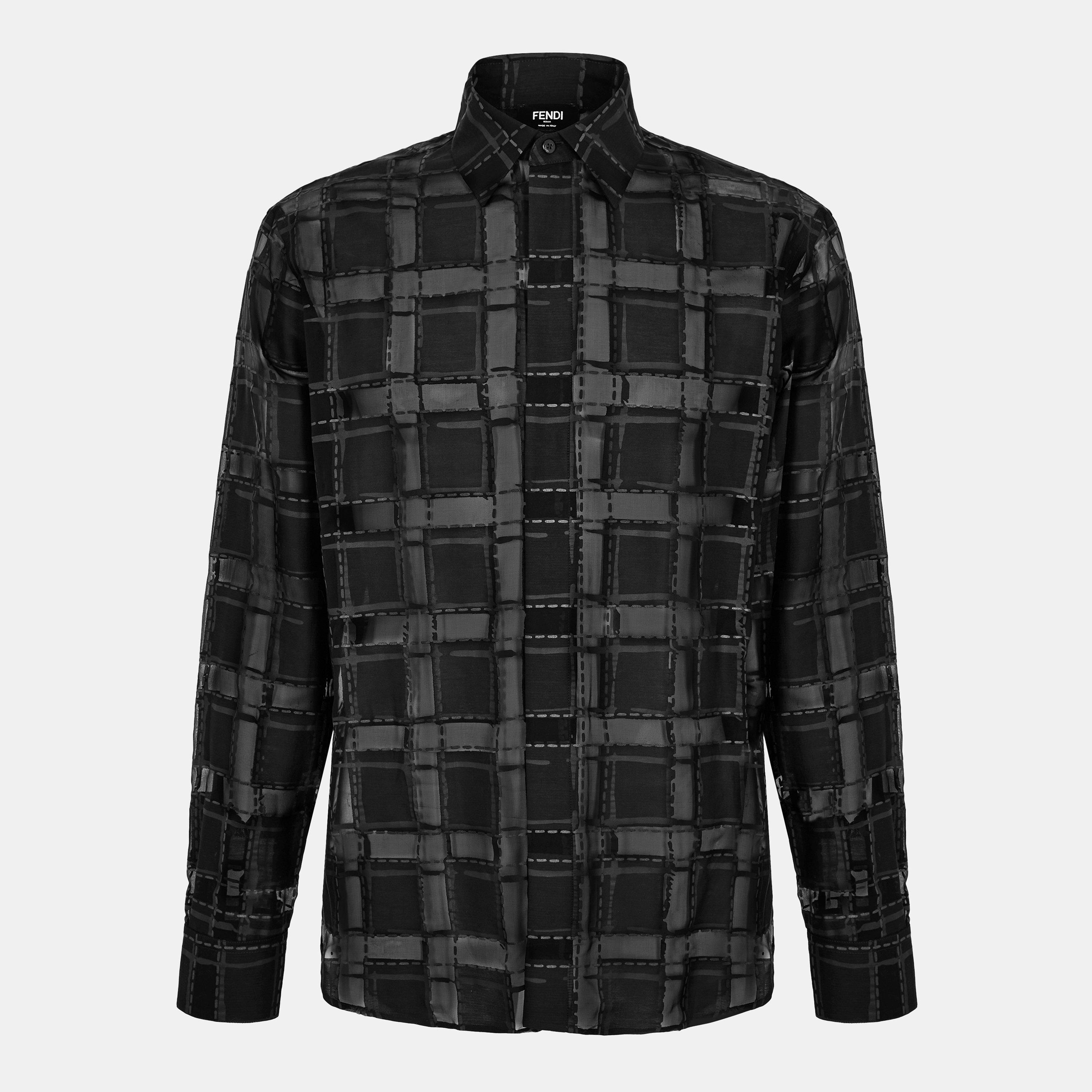 Fendi Check Shirt - Black - Large
