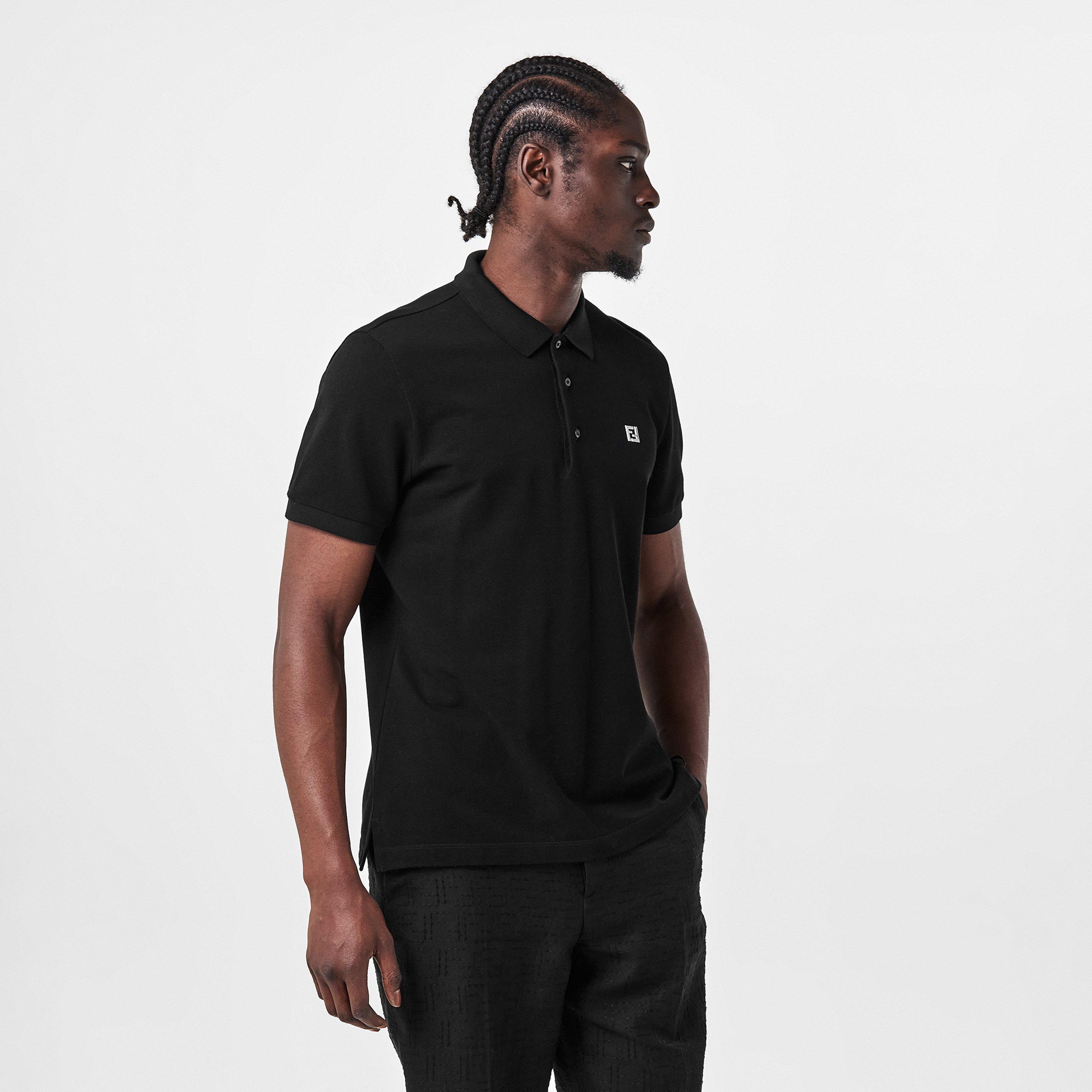 Black - Fendi - Men's Short Sleeve Polo Shirt - 3