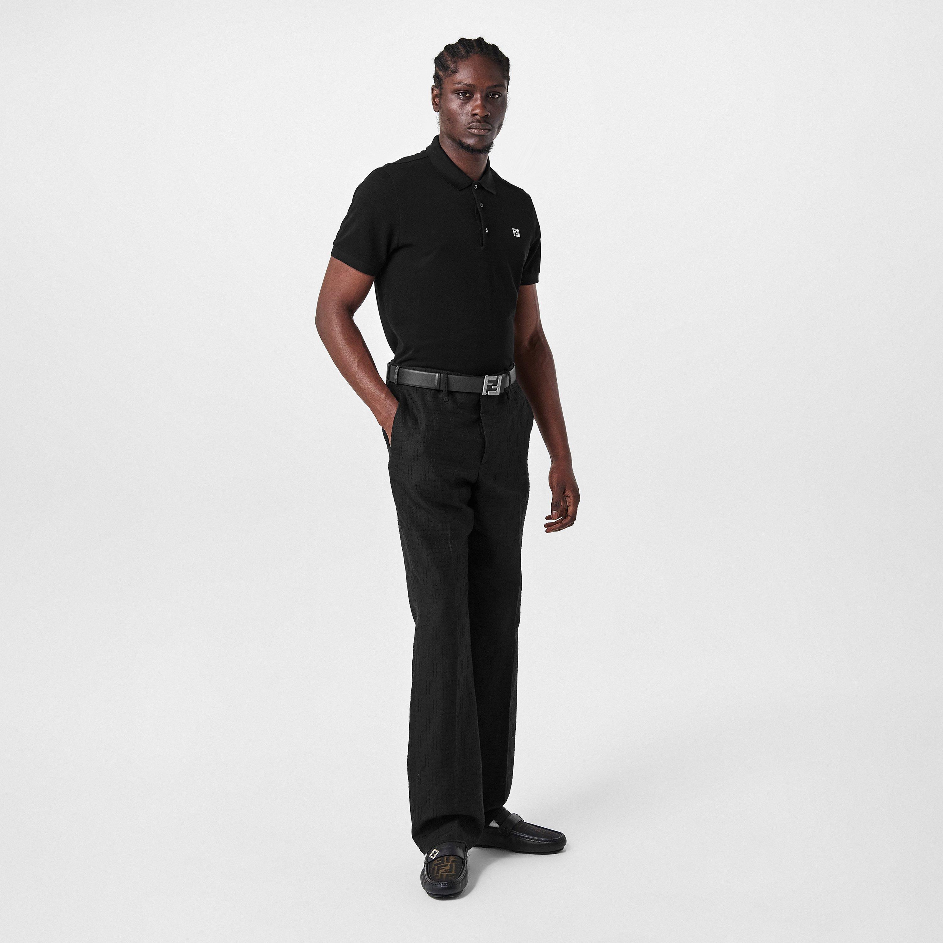 Black - Fendi - Men's Short Sleeve Polo Shirt - 6