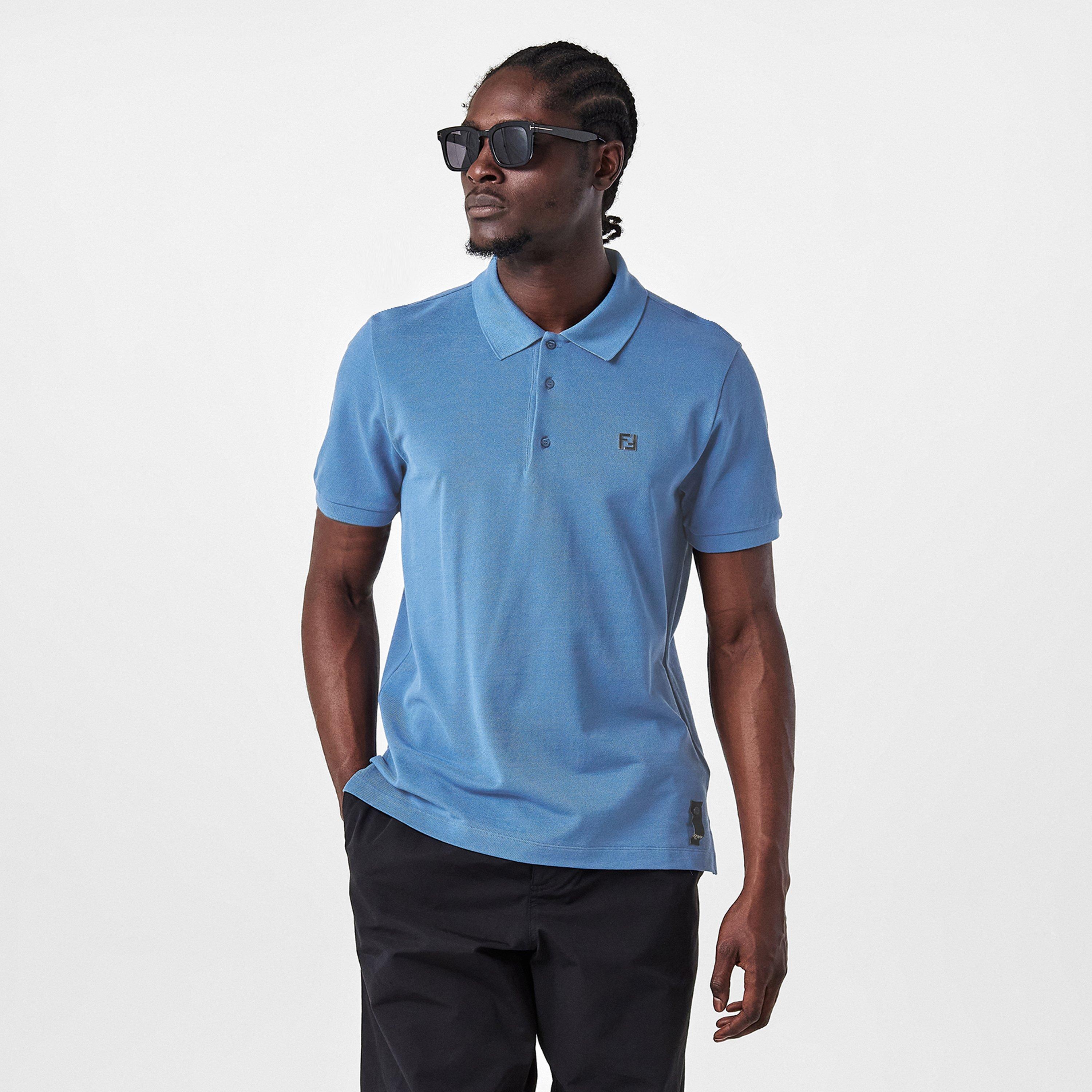 Blue - Fendi - Men's Short Sleeve Polo Shirt - 3