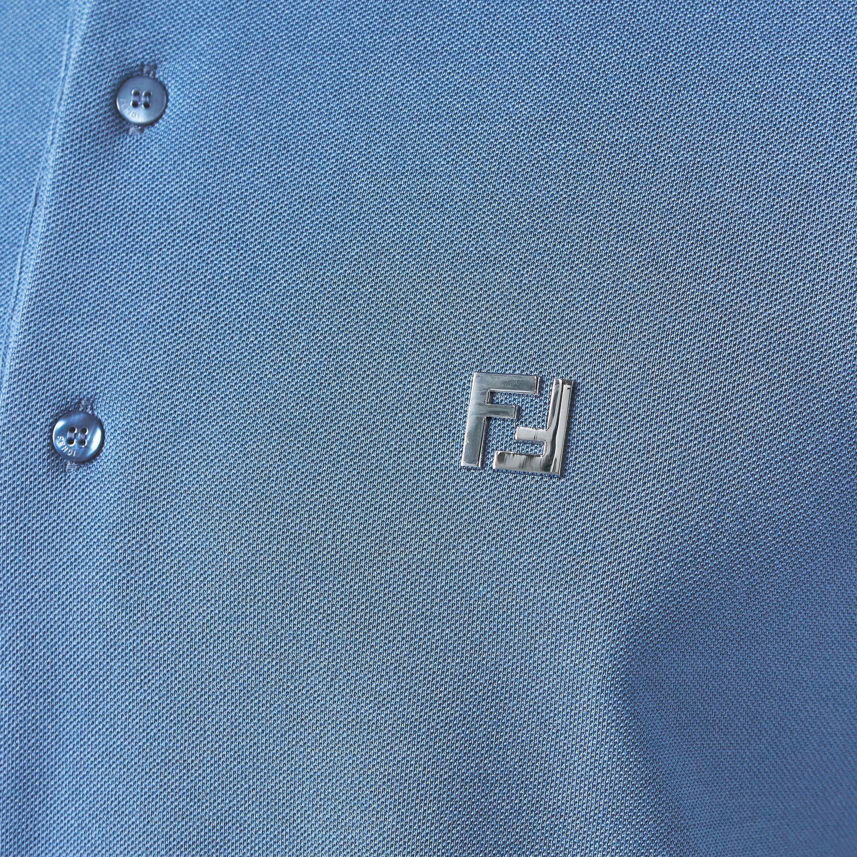 Blue - Fendi - Men's Short Sleeve Polo Shirt - 5
