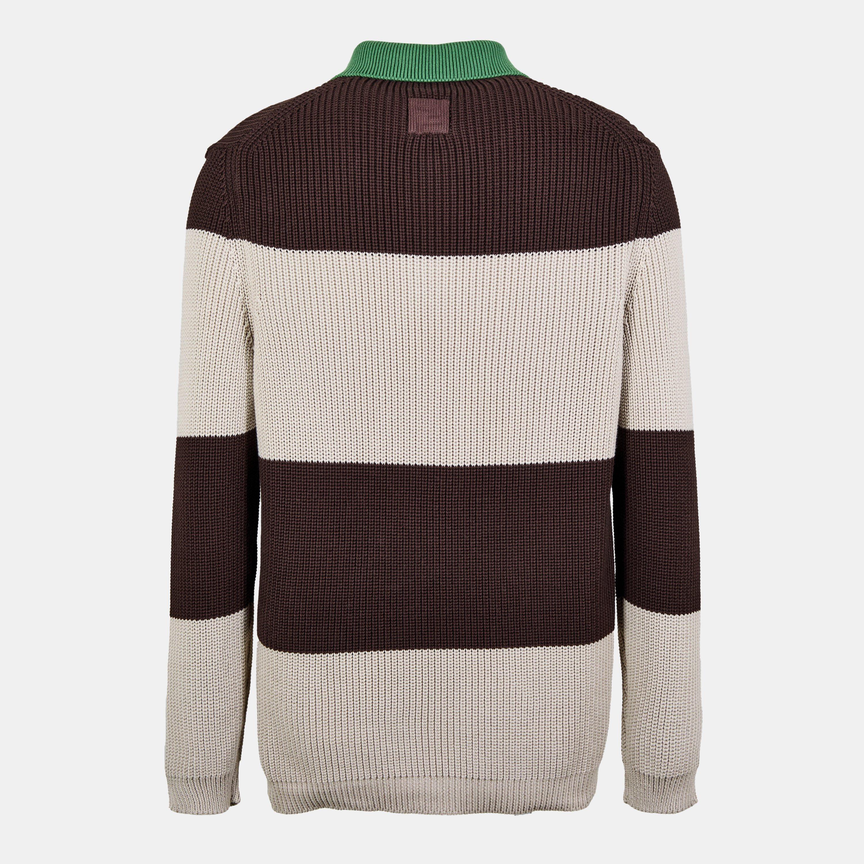 Juta Choko - Fendi - Crest Long Sleeve Stripe Jersey Polo - 2