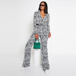 Lapin House ruffle sleeve rabbit print dress ISAWITFIRST Zebra Print Straight Leg Trousers Co-Ord