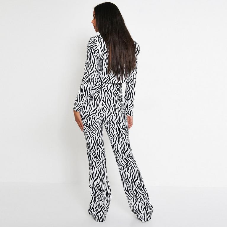 Negro y Blanco - I Saw It First - ISAWITFIRST Zebra Print Straight Leg Trousers Co-Ord - 4