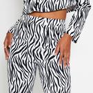 Negro y Blanco - I Saw It First - ISAWITFIRST Zebra Print Straight Leg Trousers Co-Ord - 5