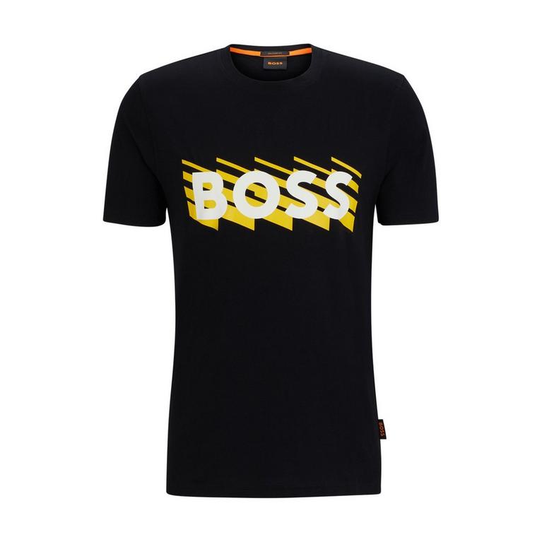 Noir 002 - Boss - Kids metallic graphic-print T-shirt Schwarz - 1