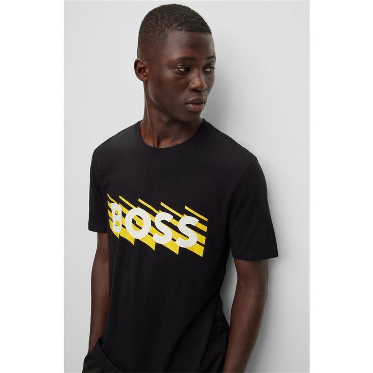Noir 002 - Boss - Kids metallic graphic-print T-shirt Schwarz - 4