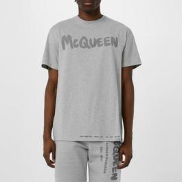 Alexander McQueen Graffiti Logo Print T Shirt