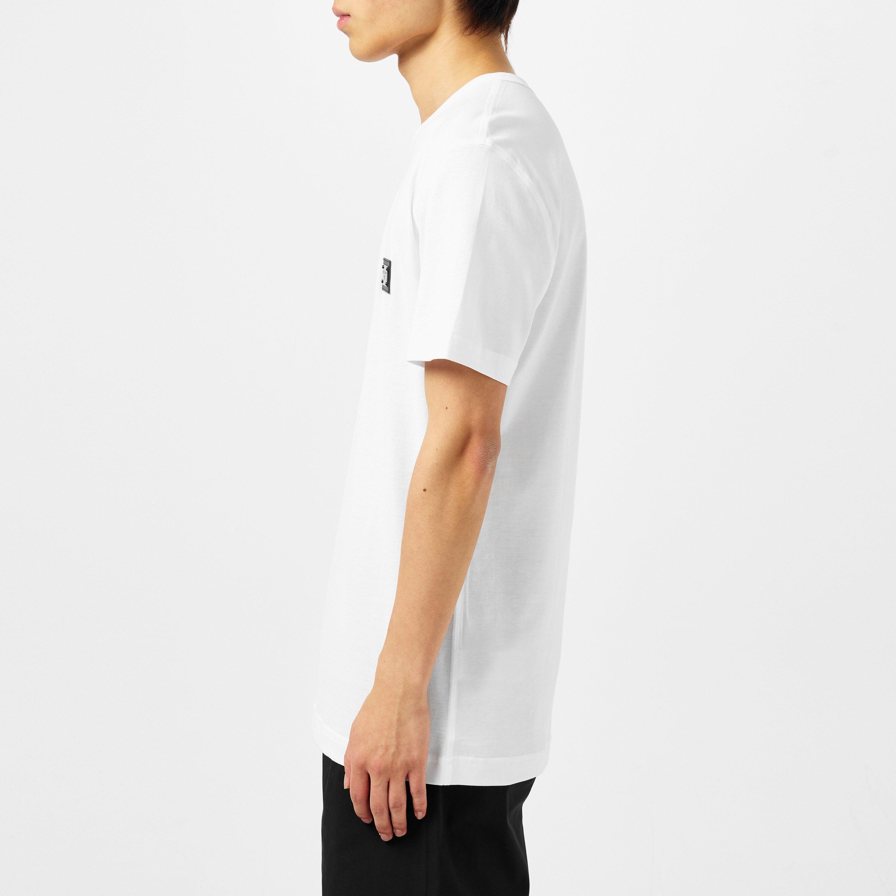 White - Dolce and Gabbana - Men's Cotton Plate T-Shirt - 5