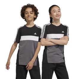 adidas Tiberio 3 Stripes Colorblock Cotton T Shirt Junior