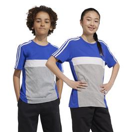 adidas Tiberio 3 Stripes Colorblock Cotton T Shirt Junior