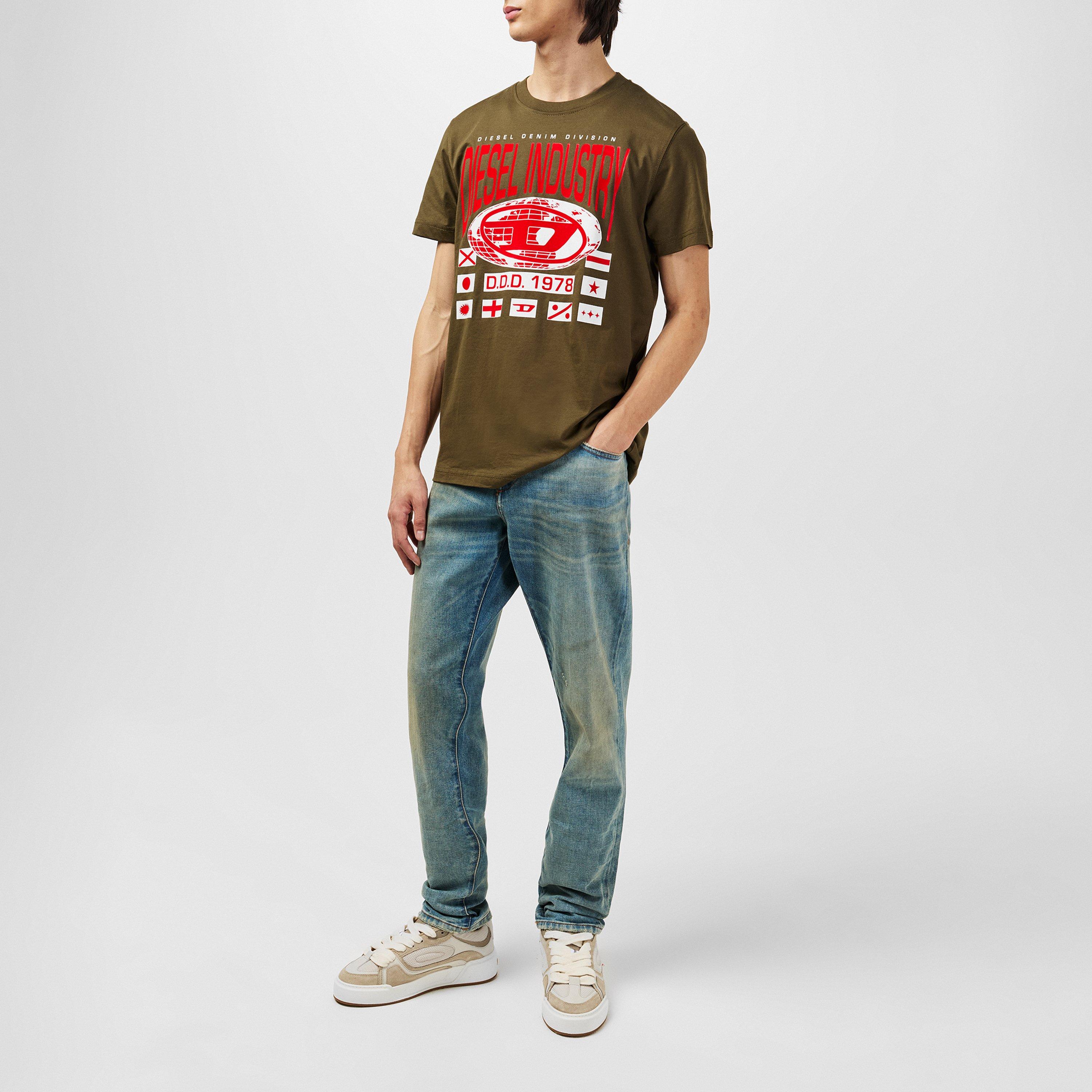 Green 5AF - Diesel - Men's Industry Regular Fit T-Shirt - 4