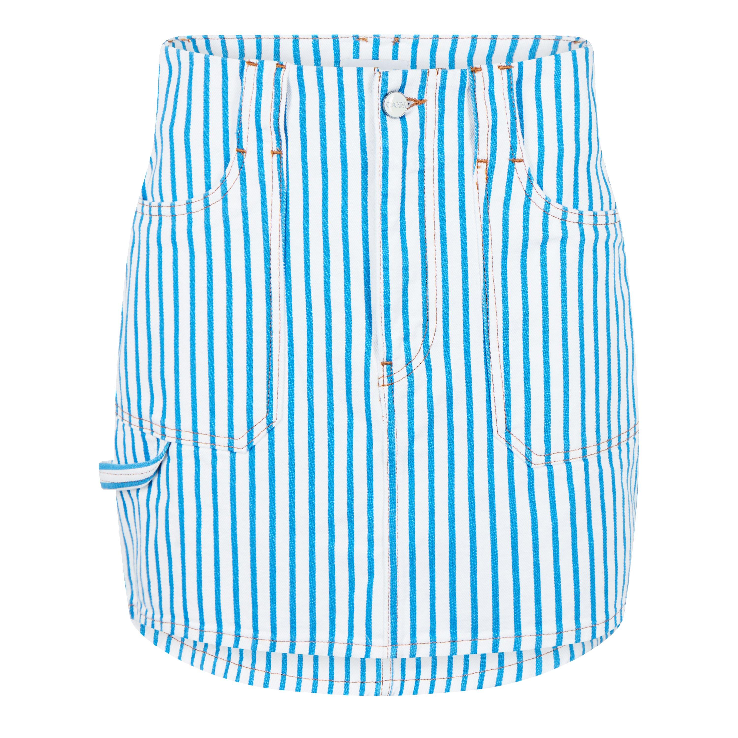 Bright White - Ganni - Women's Stripe Mini Skirt - 6