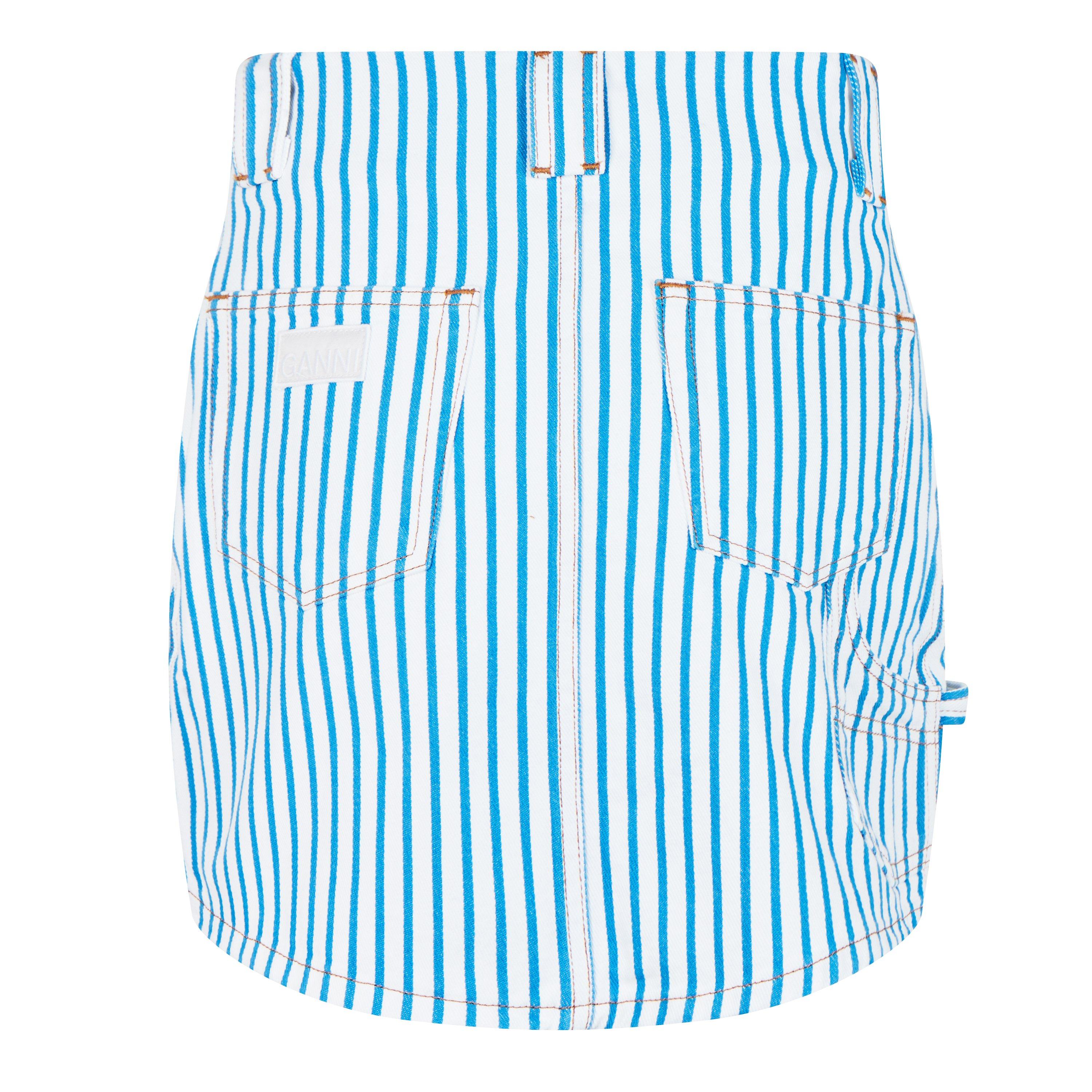 Bright White - Ganni - Women's Stripe Mini Skirt - 7