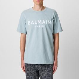 Balmain Paris Print Logo T Shirt