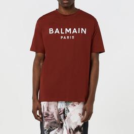 Balmain Paris Print Logo T Shirt