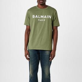 Balmain Paris Print Logo T Shirt