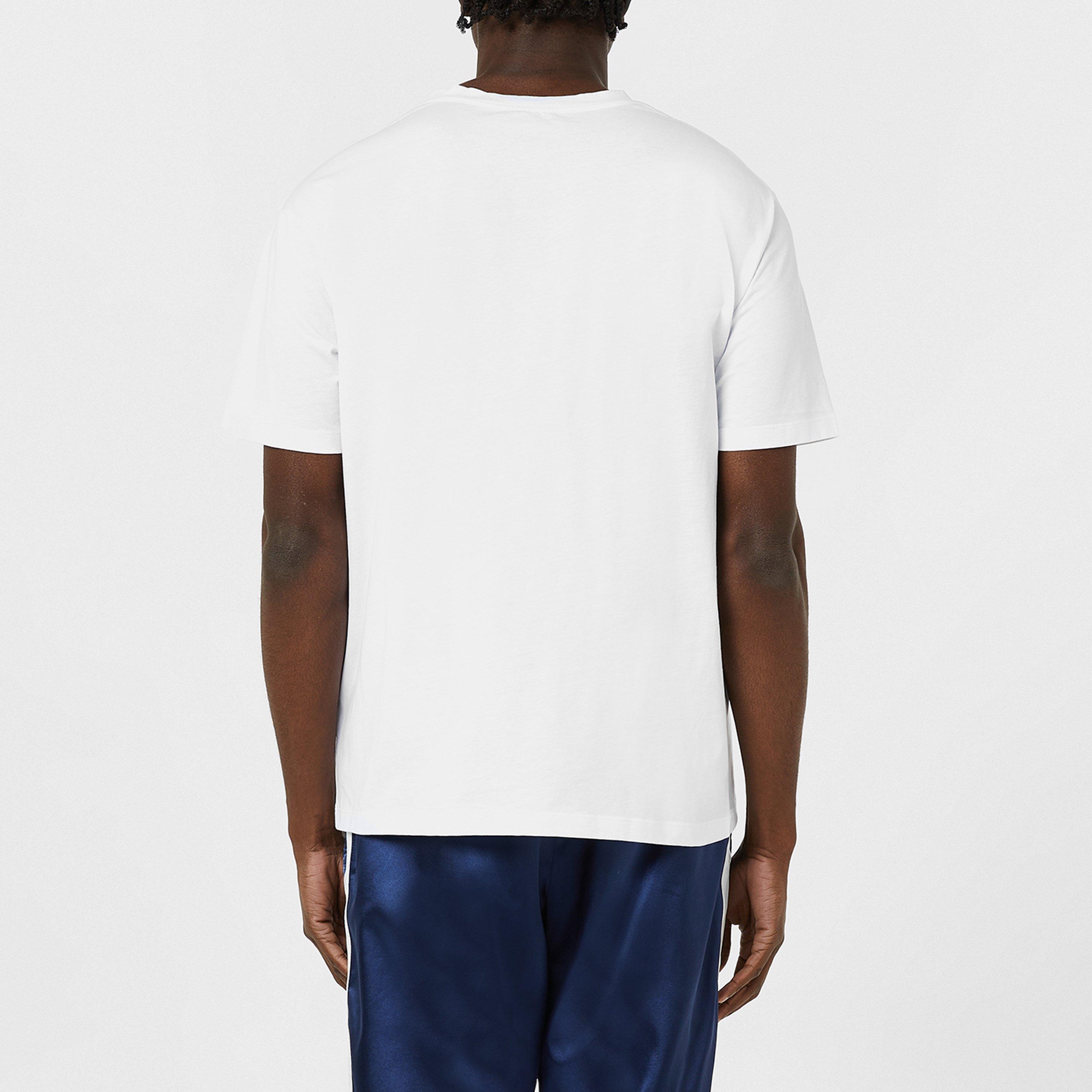 Blanc/Noir GAB - Balmain - Men's Paris Print Logo Cotton T-Shirt - 4
