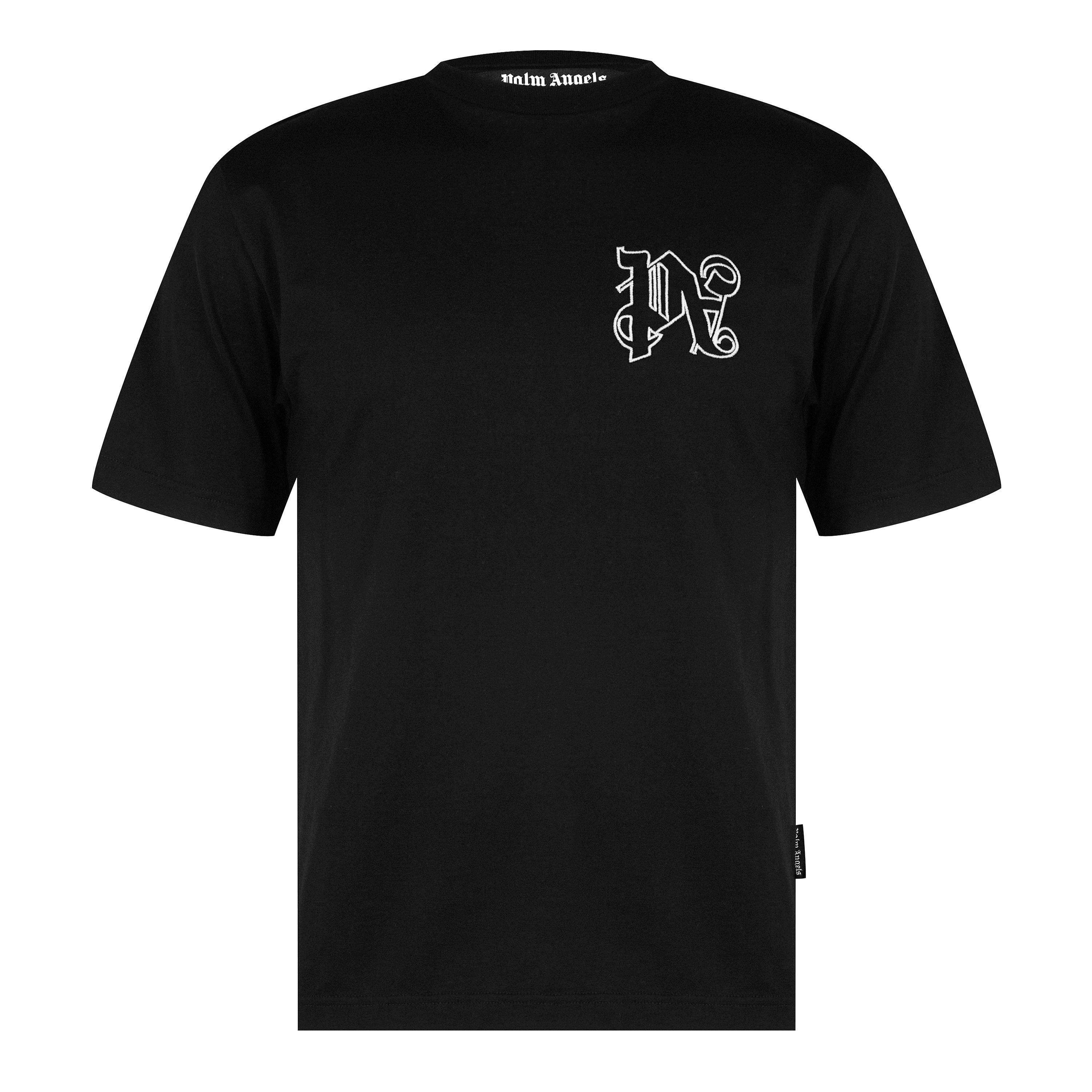 ★Palm Angels★ カーブロゴTシャツ 関税送料込* Palm Angels カーブロゴ Tシャツ | ニュートラル | FARFETCH JP