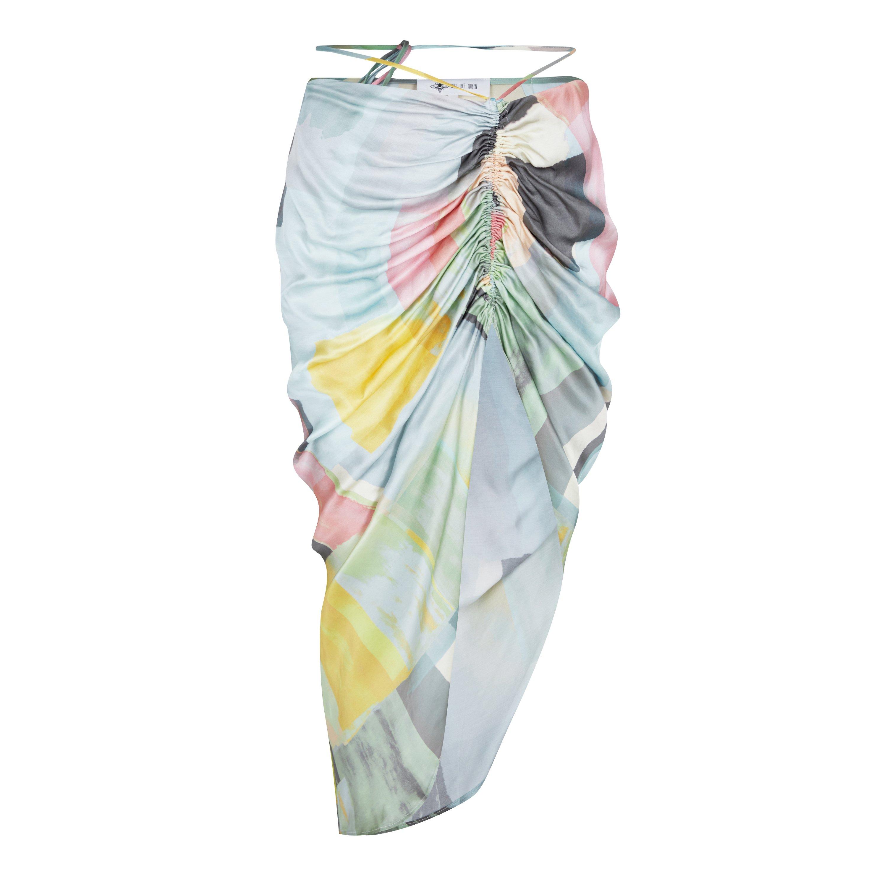 River Abstract - JBQ - Women's Minela Midi Skirt - 5