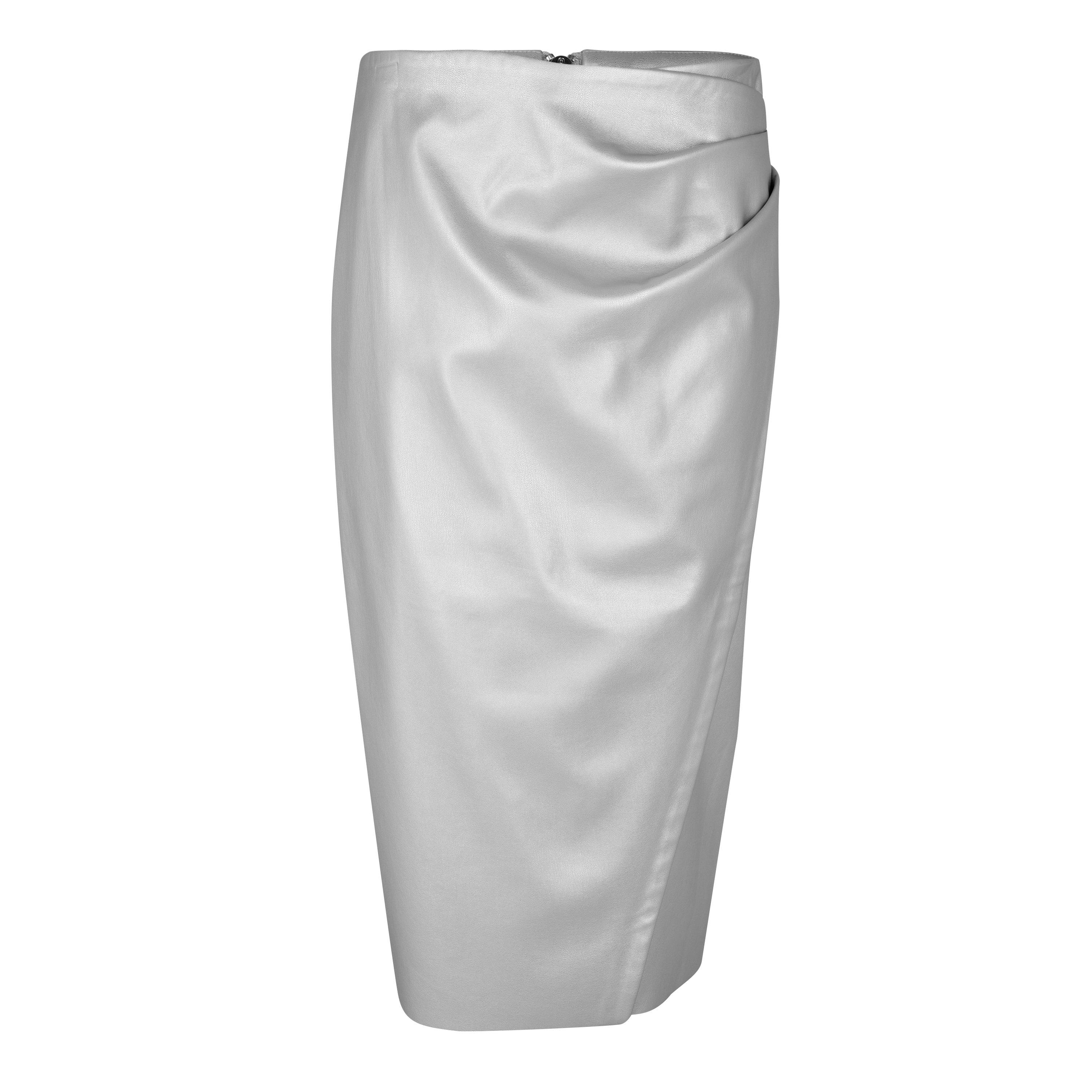 Silver - Biba - Biba PU Midi Skirt - 5