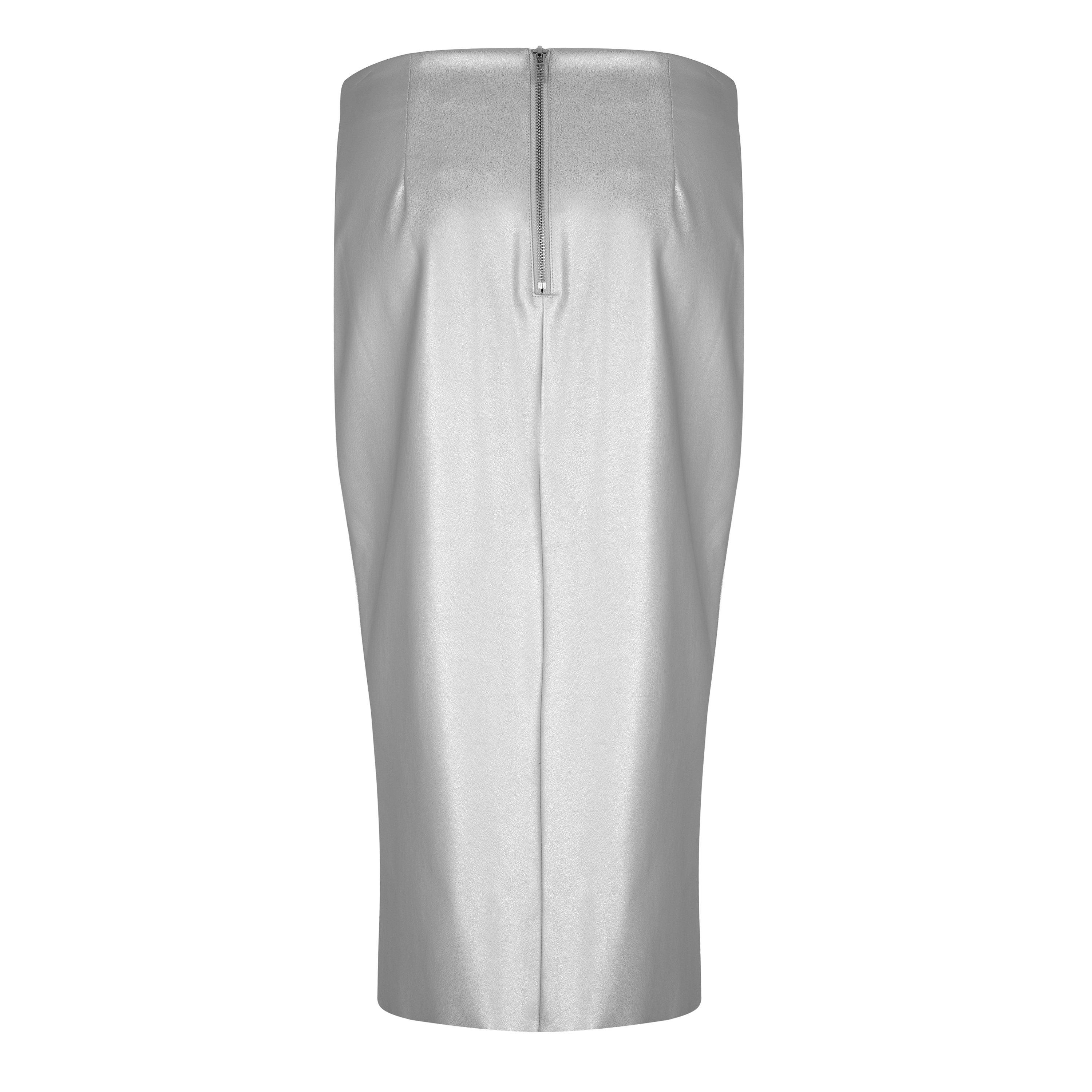 Silver - Biba - Biba PU Midi Skirt - 6
