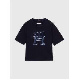 Tommy Hilfiger Monogram Sequin Short Sleeve Shirt