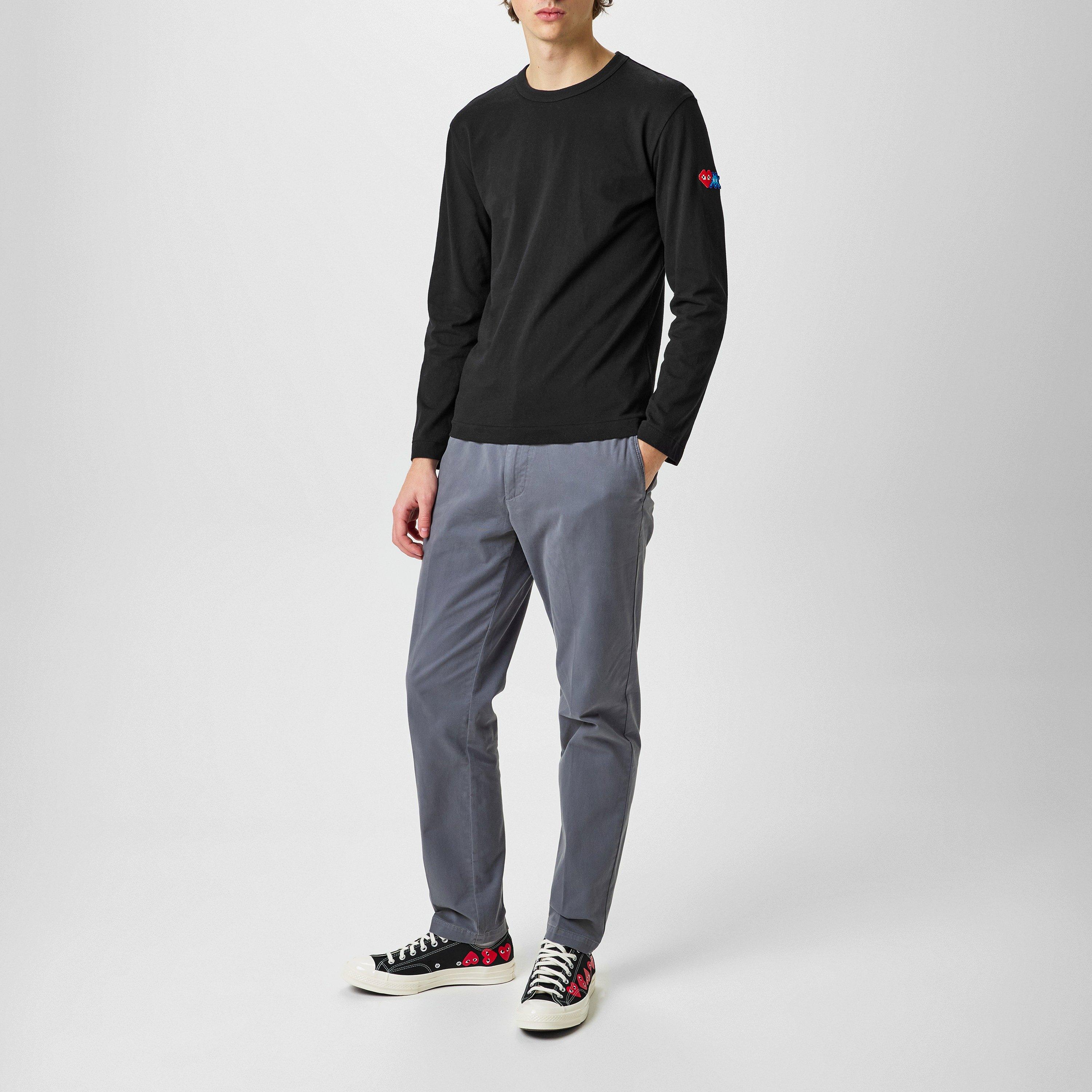 Black 1 - Comme des Garcons PLAY - X The Artist Invader Long Sleeve T-Shirt - 4