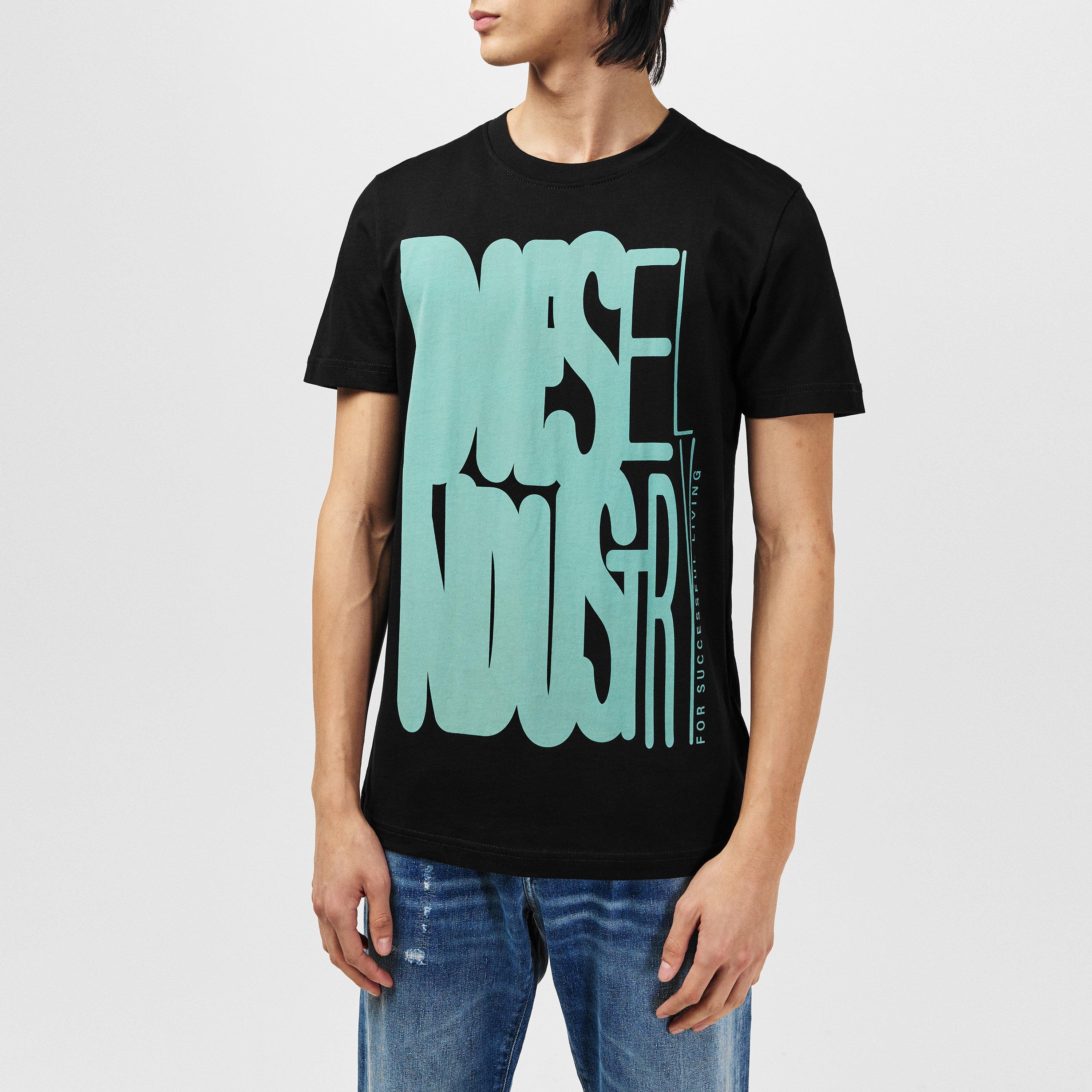 Diesel Men's Water Print Slim Fit T-Shirt