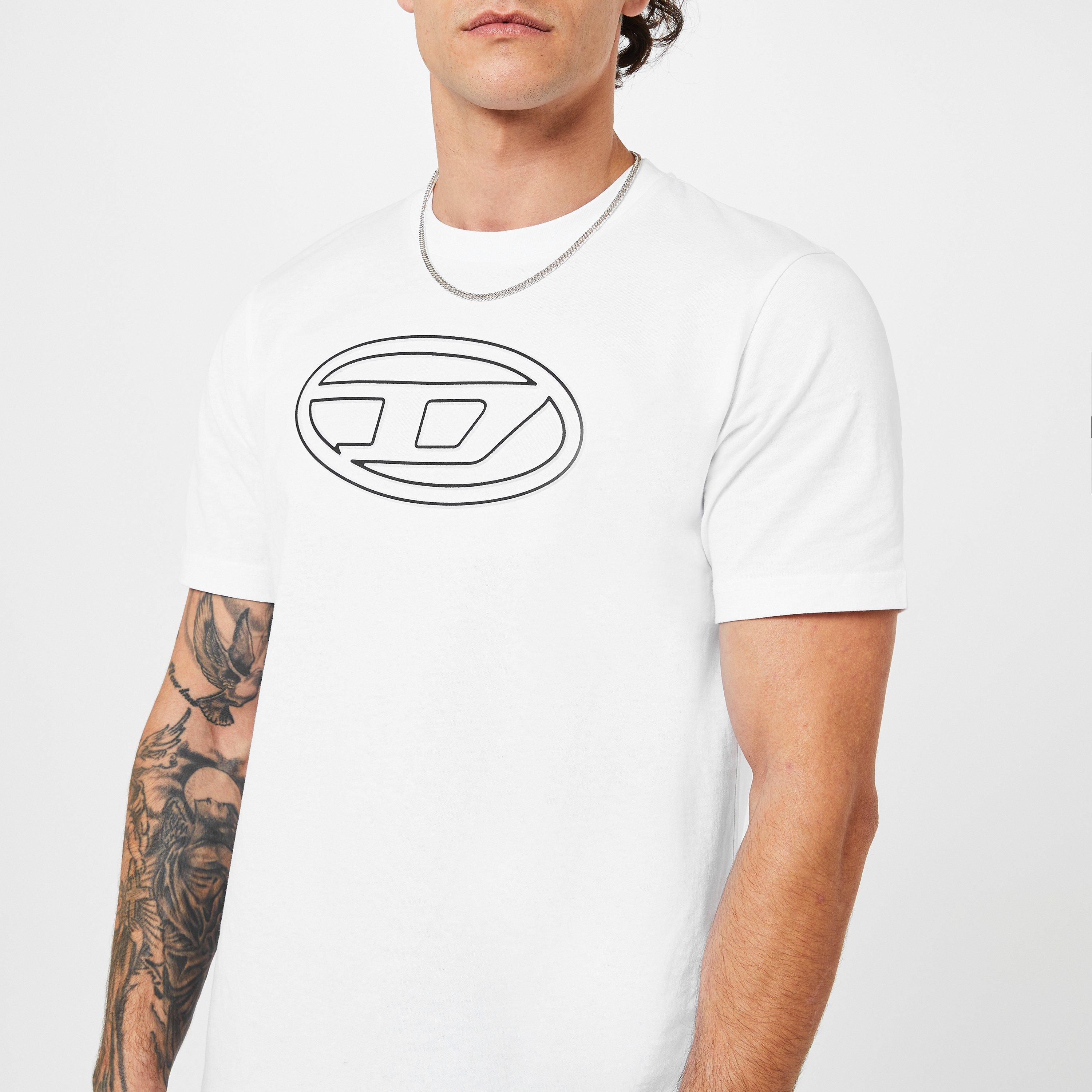 White 100 - Diesel - Men's Regular Fit T-Shirt - 4