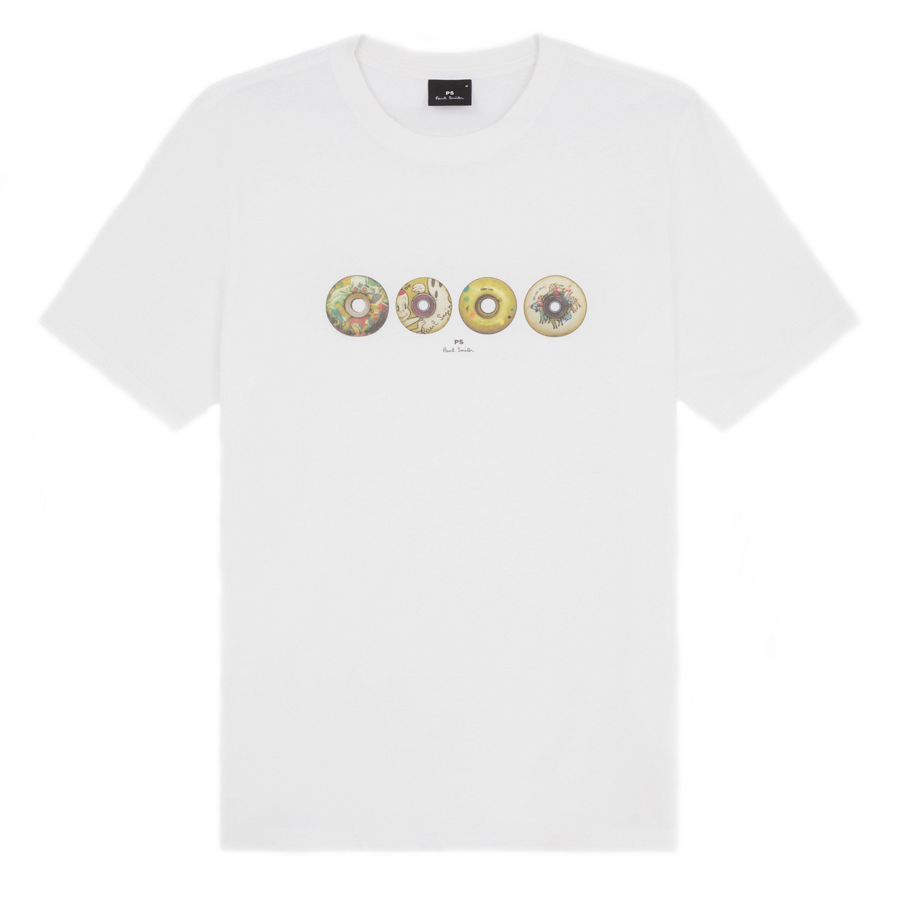 Whites 01 - PS Paul Smith - Men's Wheels Print Regular Fit T-Shirt - 1