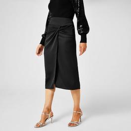 Biba Satin Twist Detail Skirt