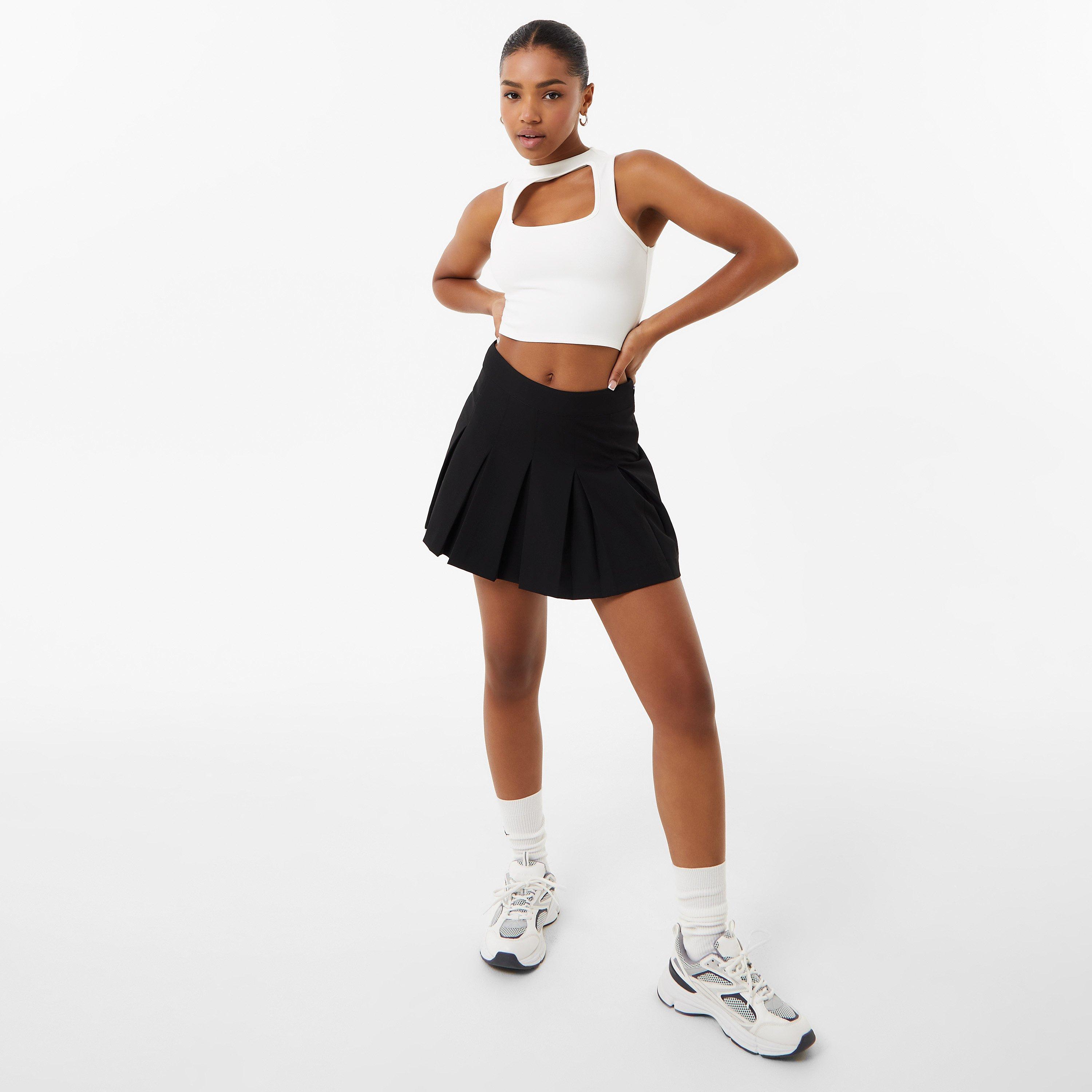 Crna - Jack Wills - Tailored Pleated Mini Skirt - 4