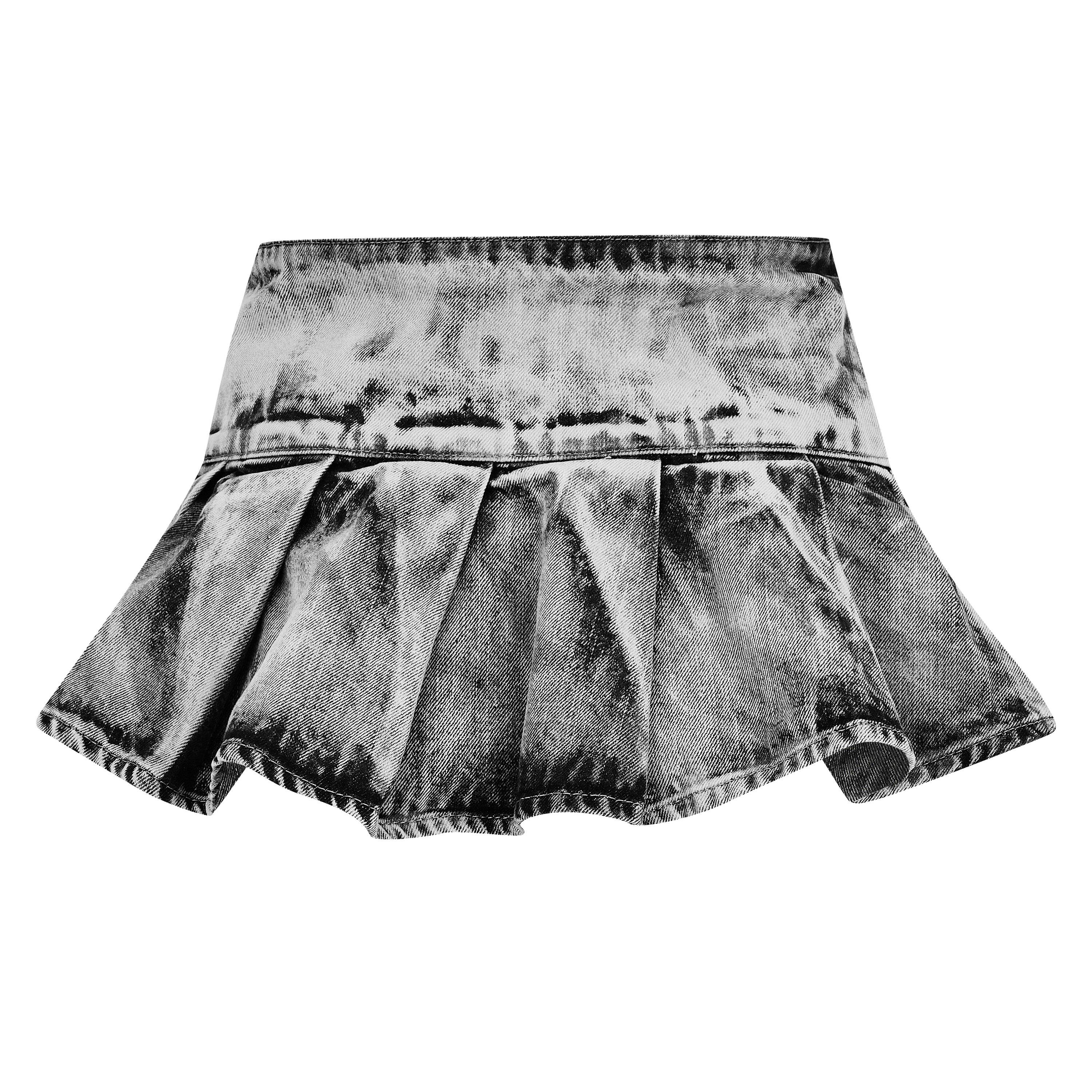Jaded London Grey Steel Pleated Skirt
