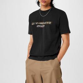 Off White Men's Digit Slim Fit Jersey Fabric T-Shirt