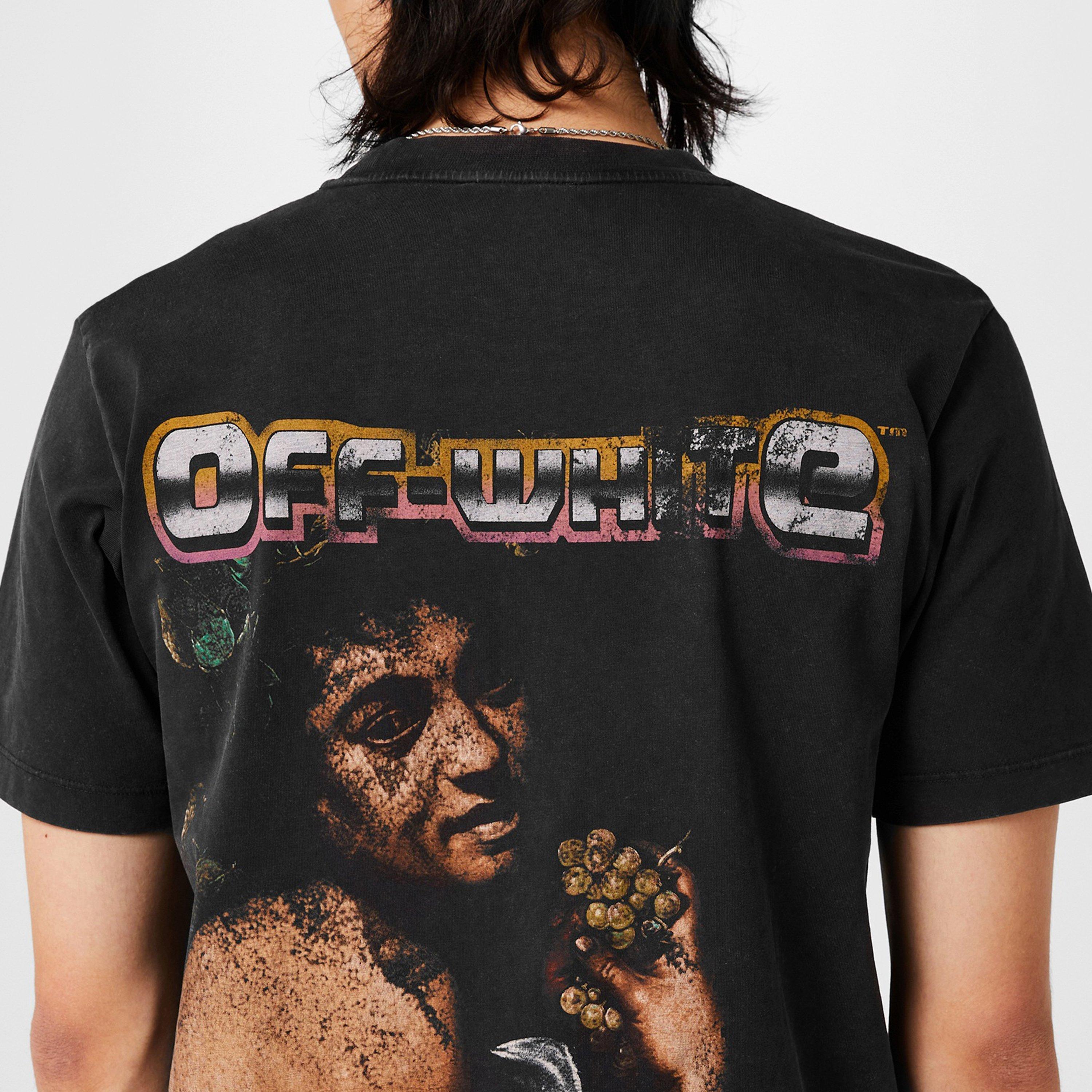 Zwart - Off White - Men's Digit Slim Fit Jersey Fabric T-Shirt - 3