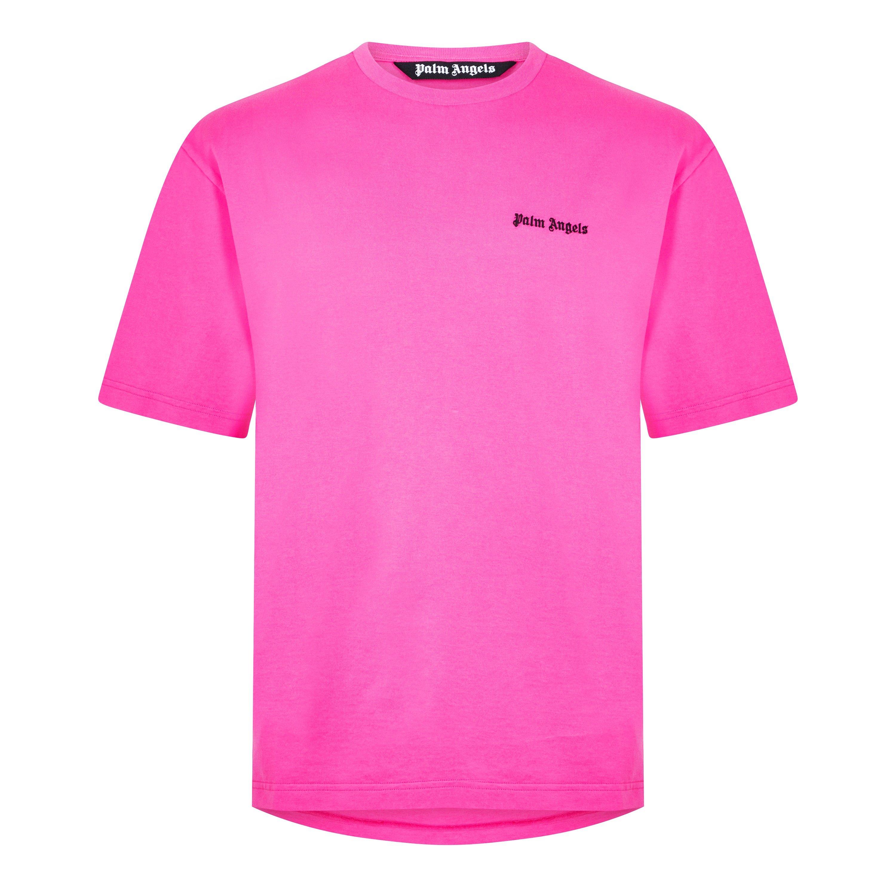 Pink - Palm Angels - Logo Embroidered Cotton T-Shirt - 8