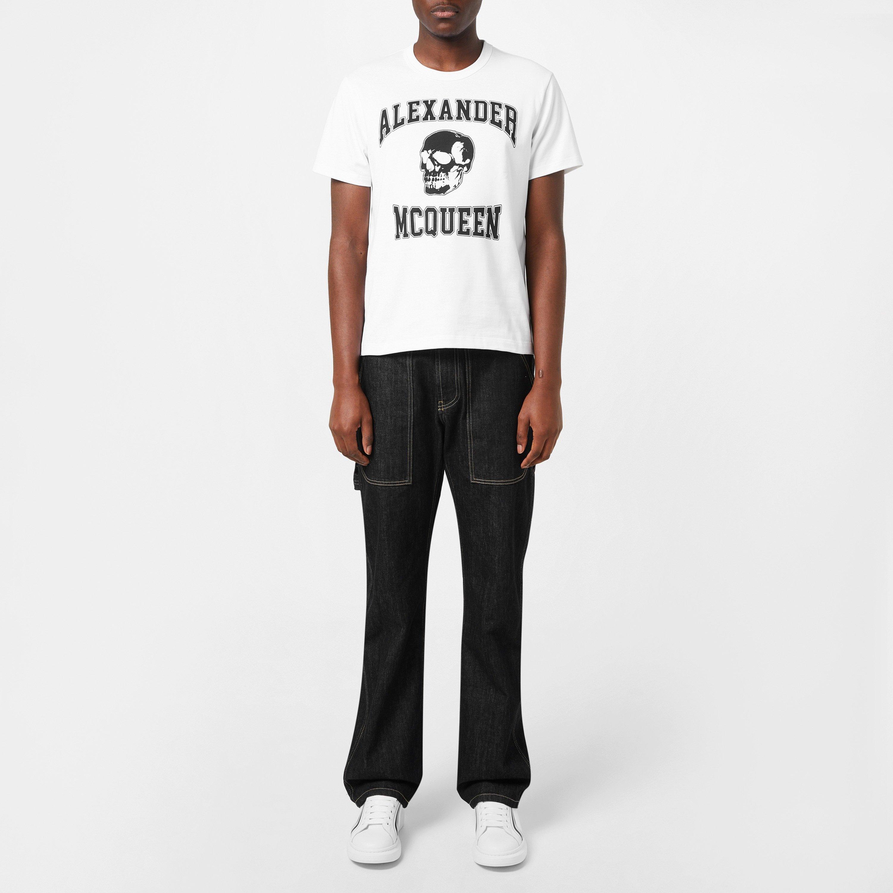 White/Black - Alexander McQueen - Varsity T-Shirt - 4